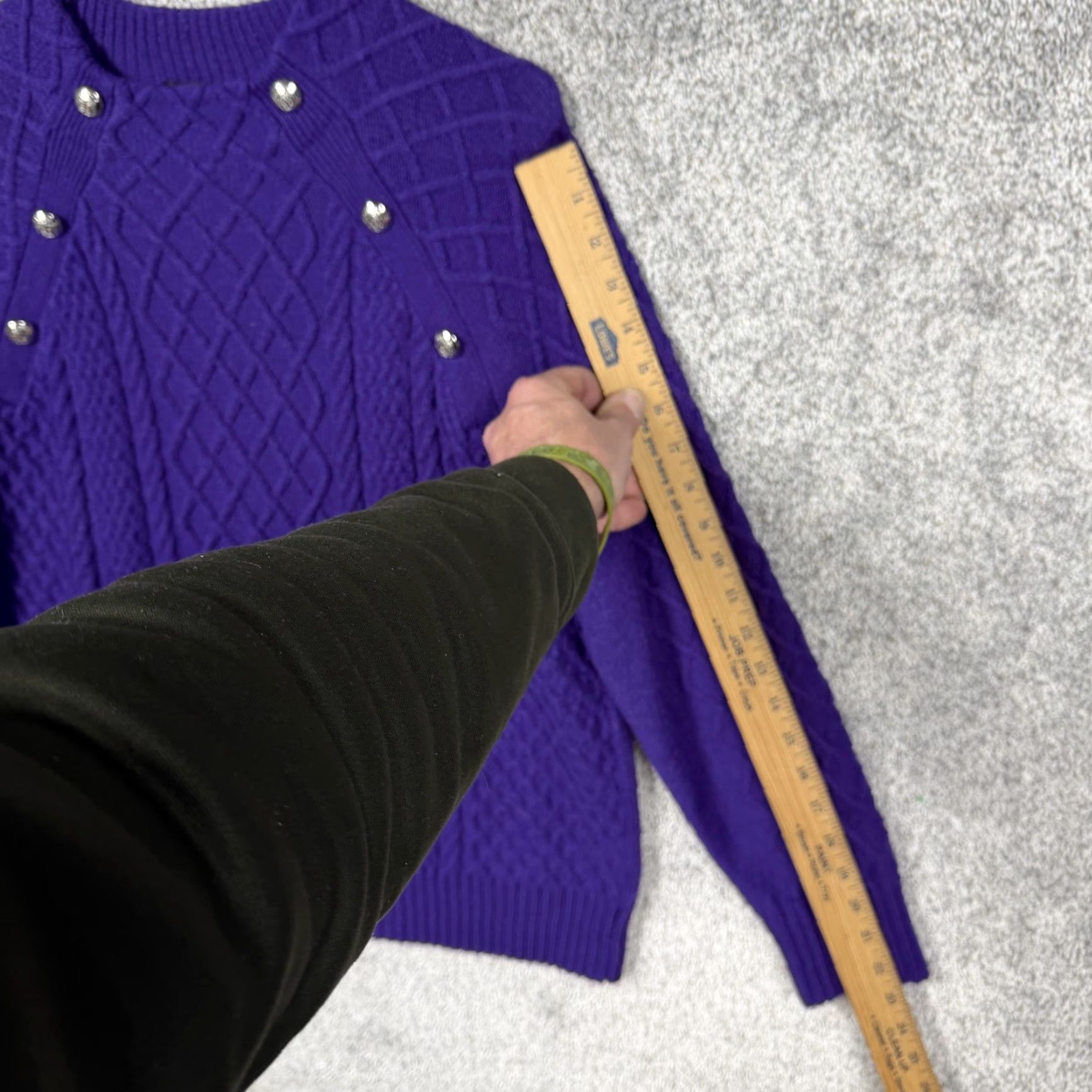 Talbots Talbots Sweater Womens LP Petite Purple Cable-Knit Crew Neck Casual Preppy Layering Size L / US 10 / IT 46 - 3 Thumbnail