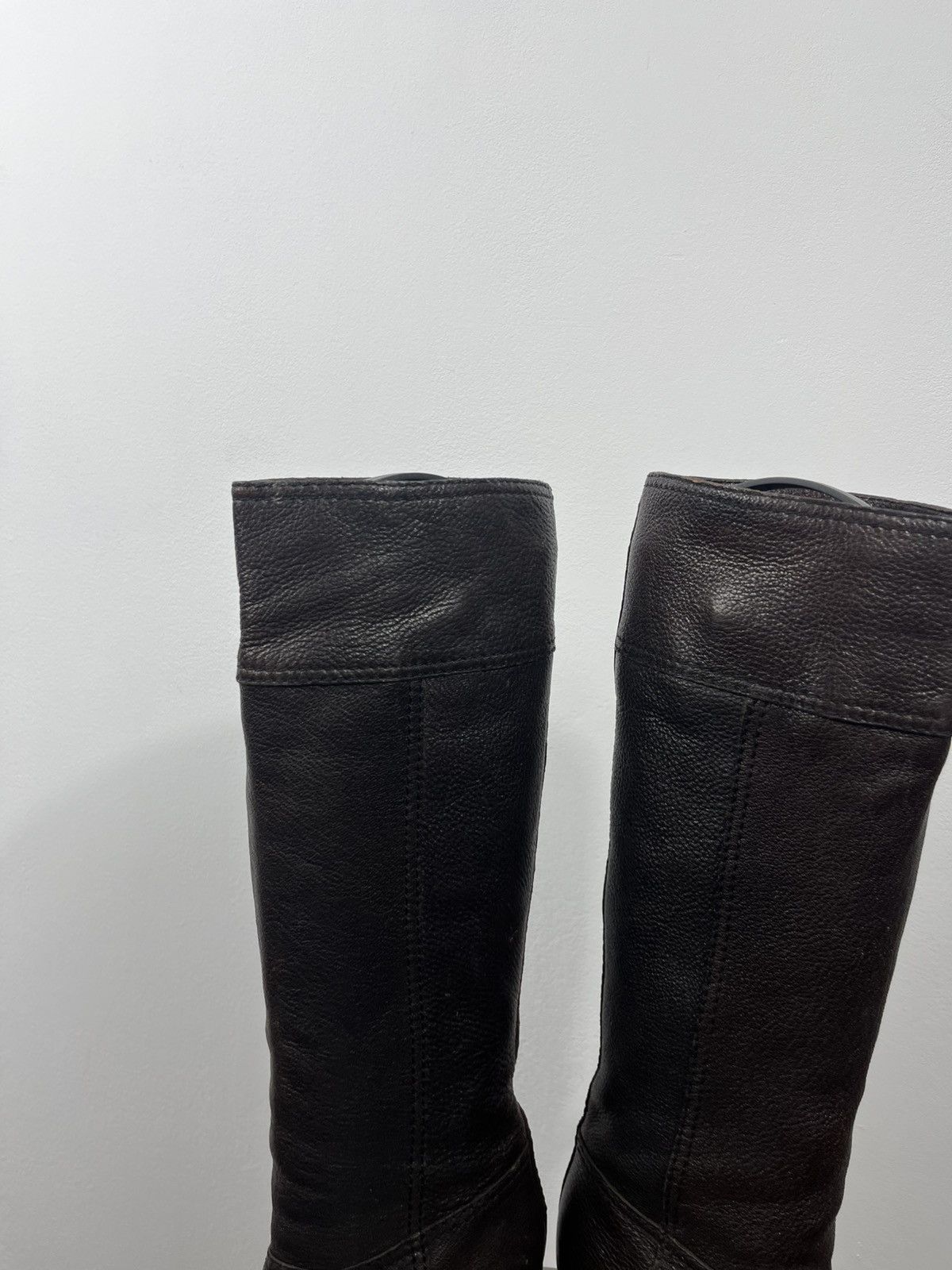 Prada Prada Brown Leather Knee High Boots Block Heel Vintage EU 36 Size US 5 / IT 35 - 10 Thumbnail