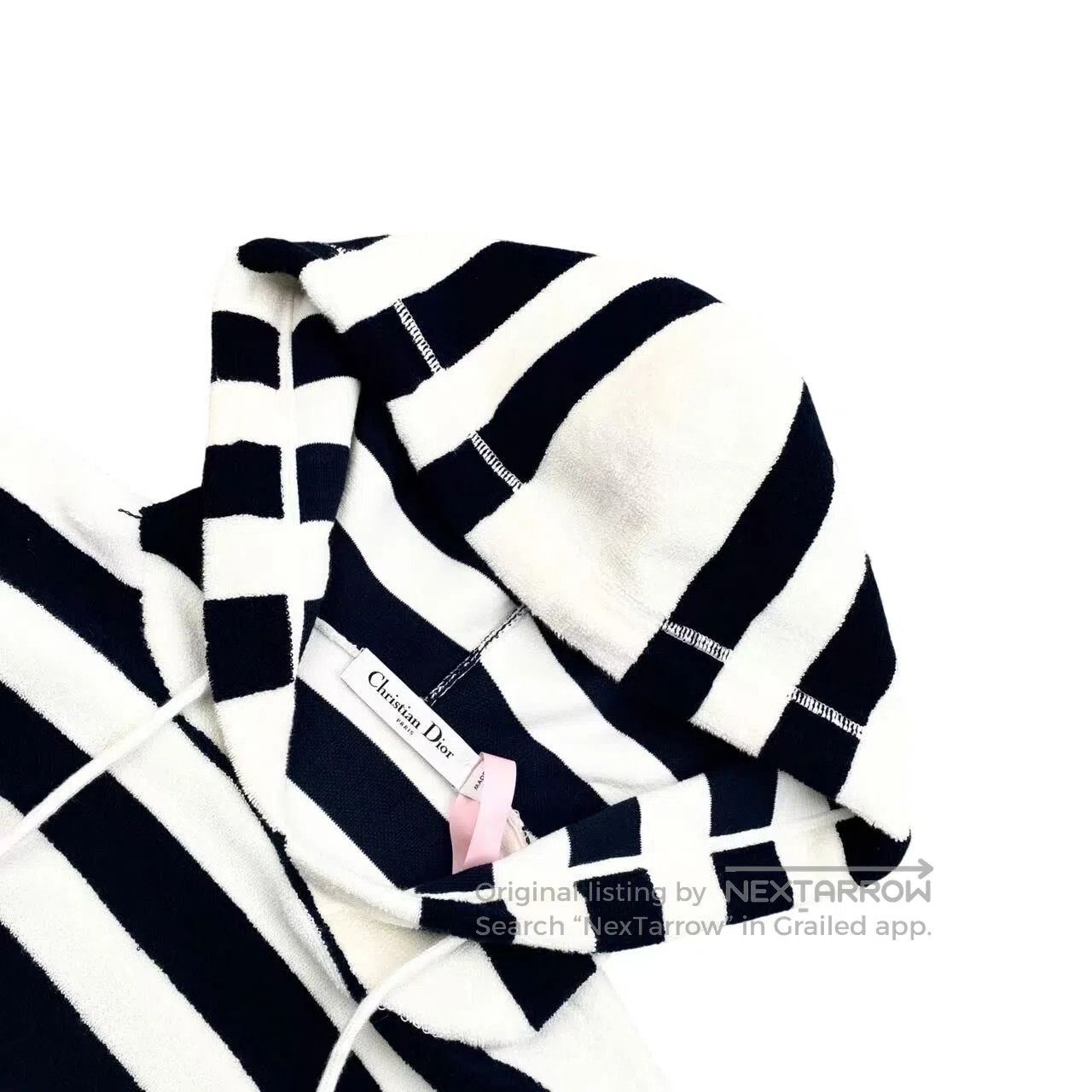 Dior Dior 24SS striped logo slogan short-sleeved hoodie| Size XXS / US 00 / IT 34 - 3 Thumbnail