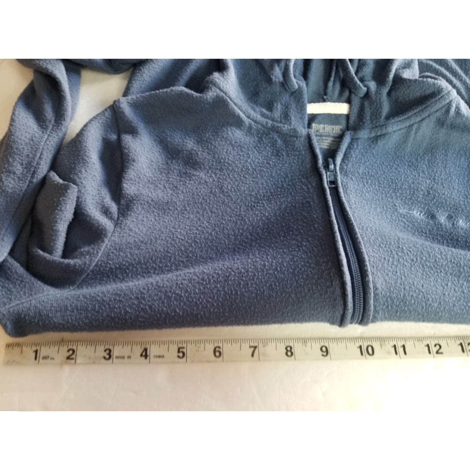 Pinko Victoria’s Secret PINK Hoodie ZIP Blue XS Women Regular Full Zip Rhinestones Activewear Size XS / US 0-2 / IT 36-38 - 3 Thumbnail