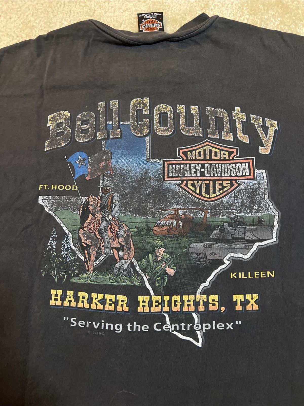 Harley Davidson Harker Heights Texas Harley Davidson Military 90s Vintage Size US L / EU 52-54 / 3 - 3 Thumbnail