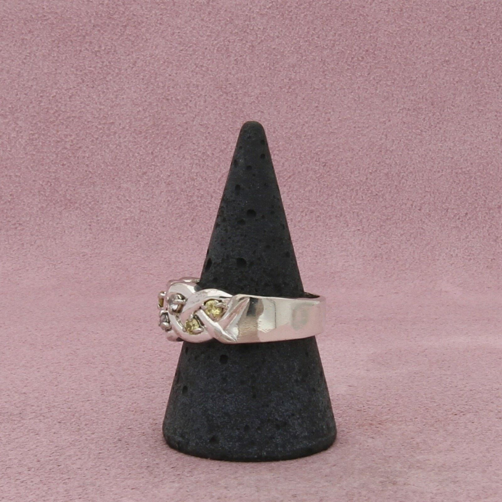 Sterling Silver sterling silver braided round-cut cz band ring size 10.5 Size ONE SIZE - 4 Thumbnail