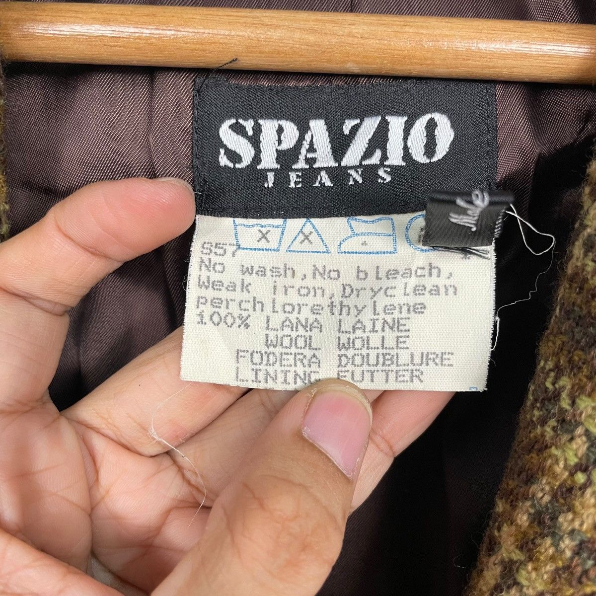 Other Spazio Jeans Plaid Wool Fur Jacket Size M / US 6-8 / IT 42-44 - 16 Thumbnail