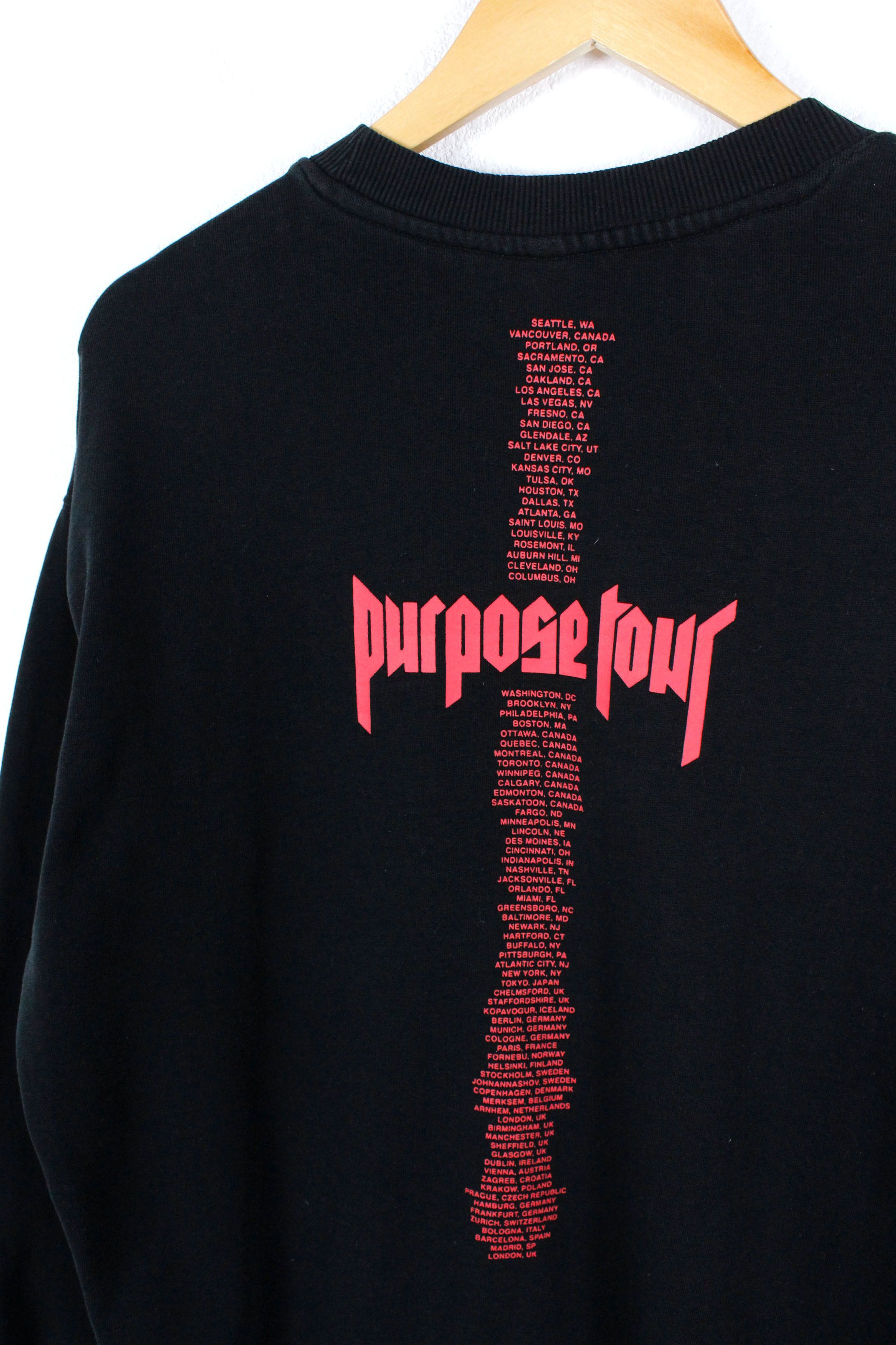 Band Tees × Justin Bieber × Rap Tees Justin Bieber Purpose Tour Pop Graphic Sweatshirt Y2K Size US M / EU 48-50 / 2 - 4 Thumbnail
