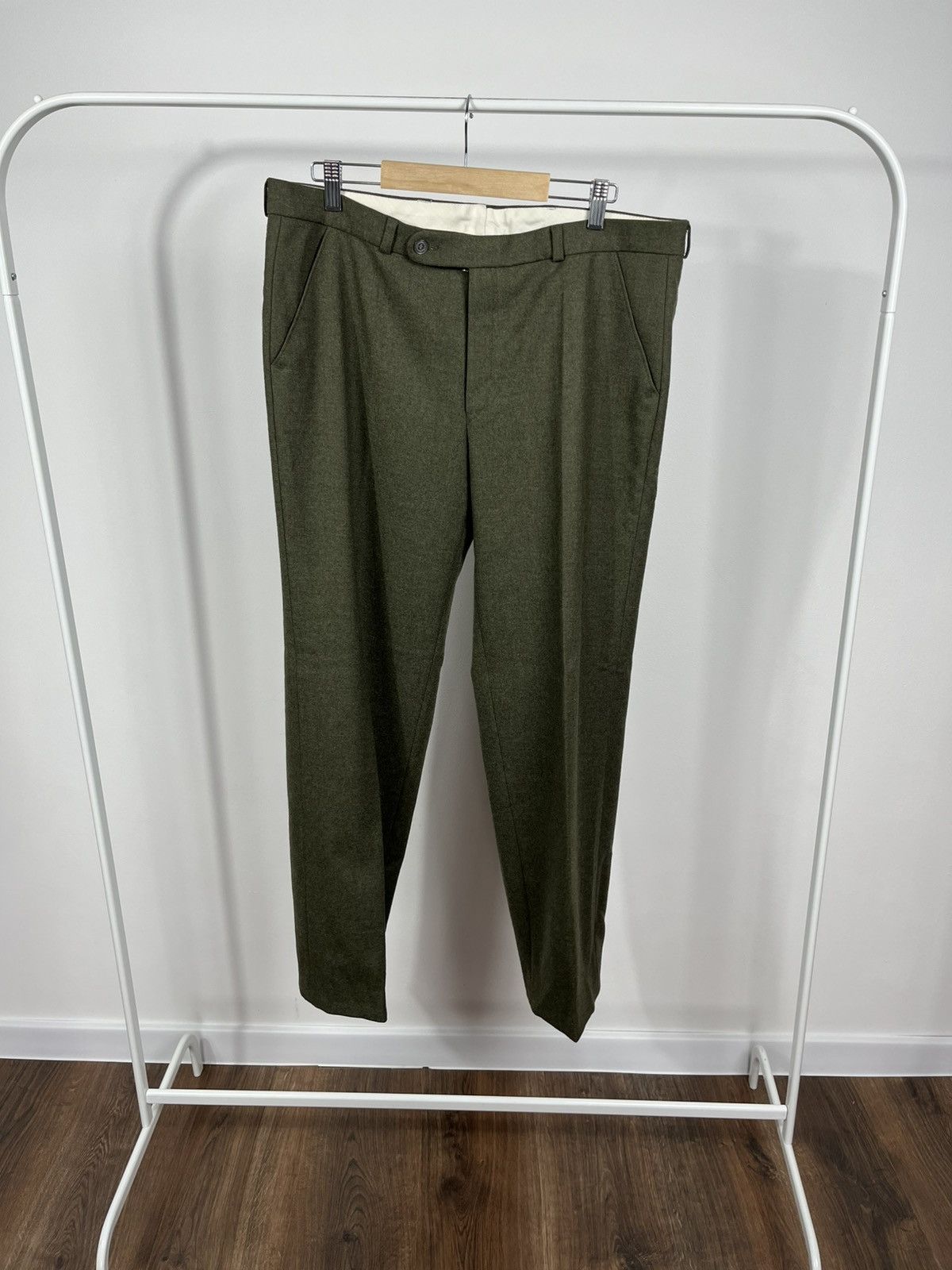 Other Vintage Alfredo Torres Wool Trousers Olive Green Dress Pants Size US 36 / EU 52 - 1 Thumbnail