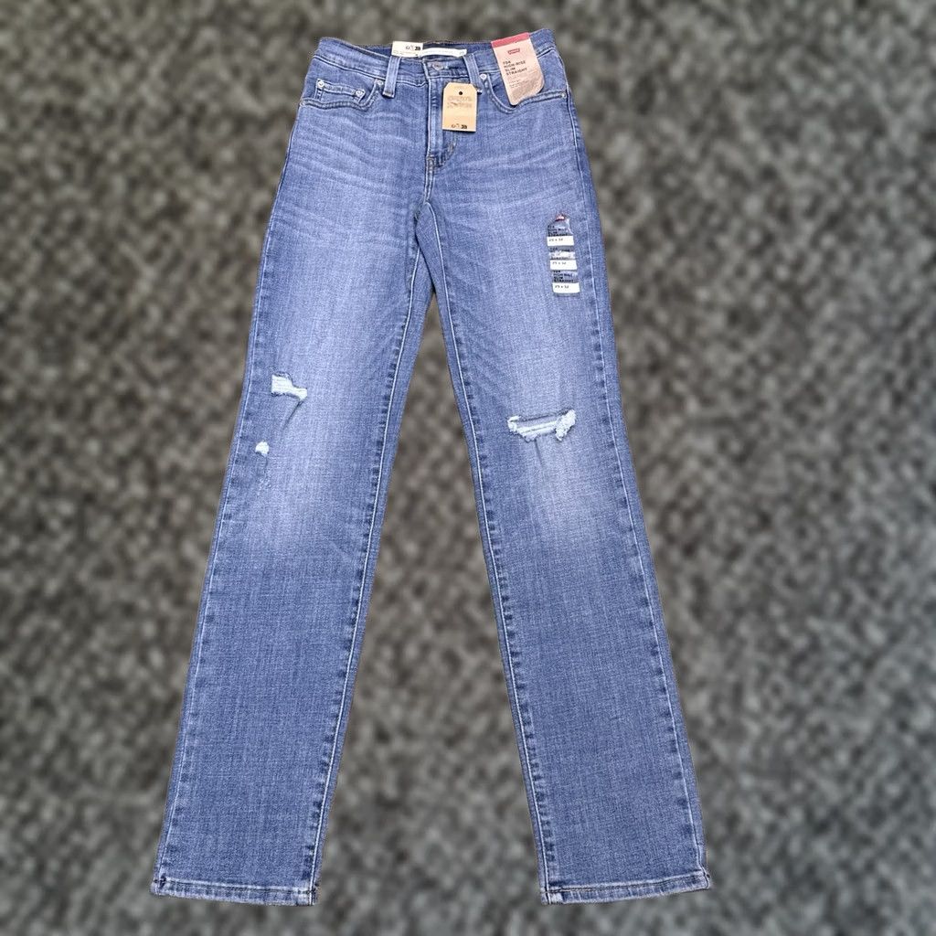 Levi's Levi's 724 High Rise Slim Straight Jeans Womens 25 Stretch Distressed 25x32 New Size 42" / US 20 - 1 Thumbnail