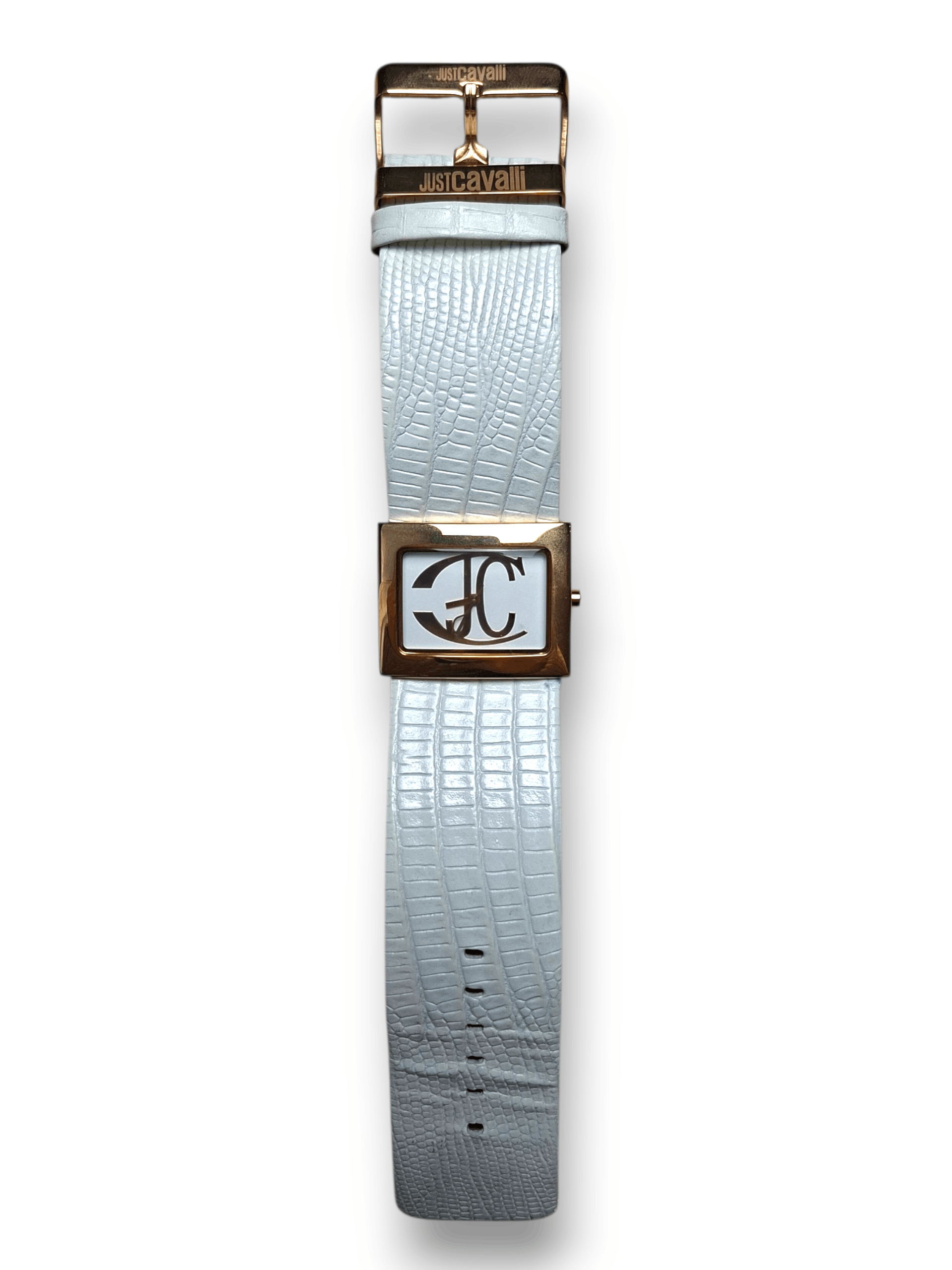Just Cavalli Just Cavalli Watch White Leather Band Rose Gold Square Face Size ONE SIZE - 3 Thumbnail