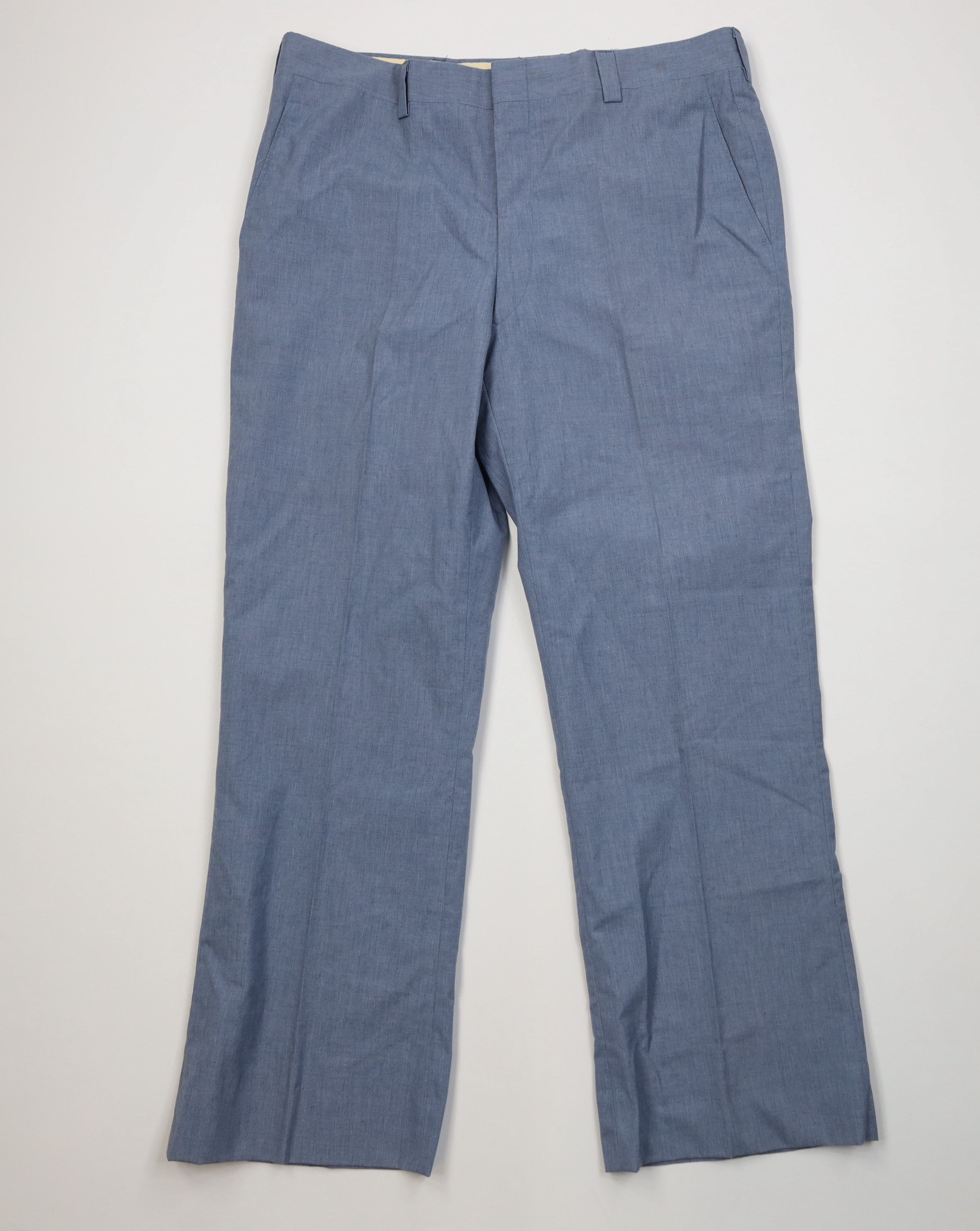Vintage Vtg 60s 70s Streetwear Knit Chambray Wide Leg Pants USA Size US 36 / EU 52 - 1 Thumbnail