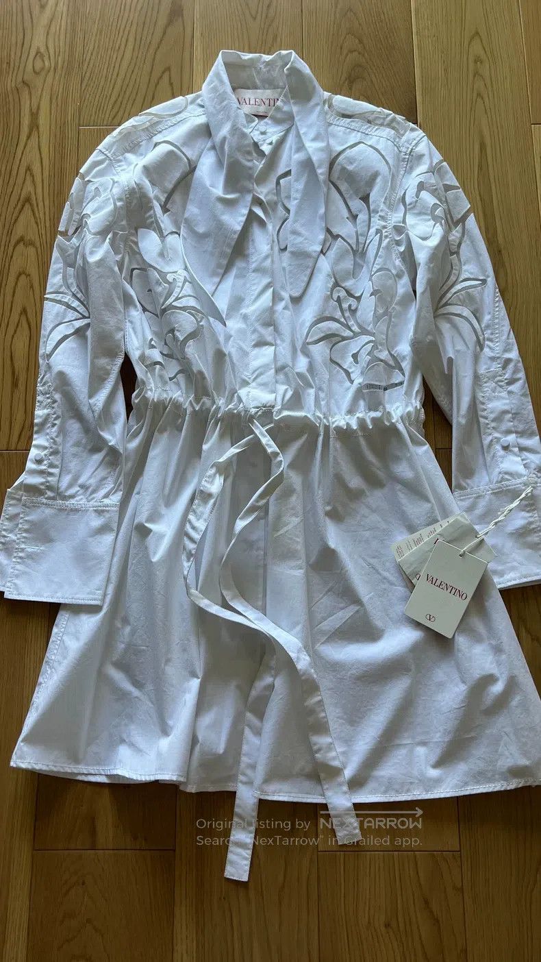 Valentino Valentino White cut-out lace floral shirt dress Size S / US 4 / IT 40 - 1 Thumbnail