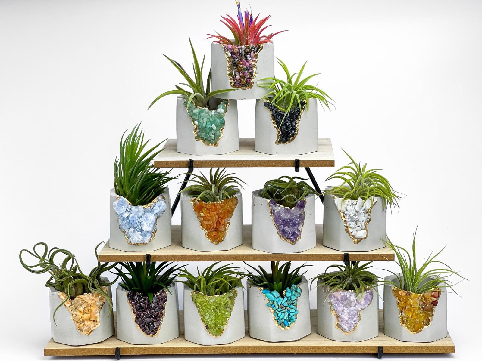 Other Garnet Crystal Concrete Planter | Geode Air Plant Holder Size ONE SIZE - 3 Thumbnail