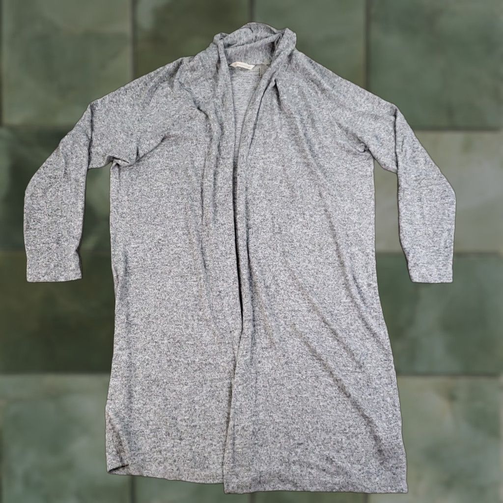 Soft Surroundings Soft Surroundings Cardigan Large Gray Open Front Long Knit Lightweight Stretch Casual USA Womens Size L / US 10 / IT 46 - 1 Thumbnail