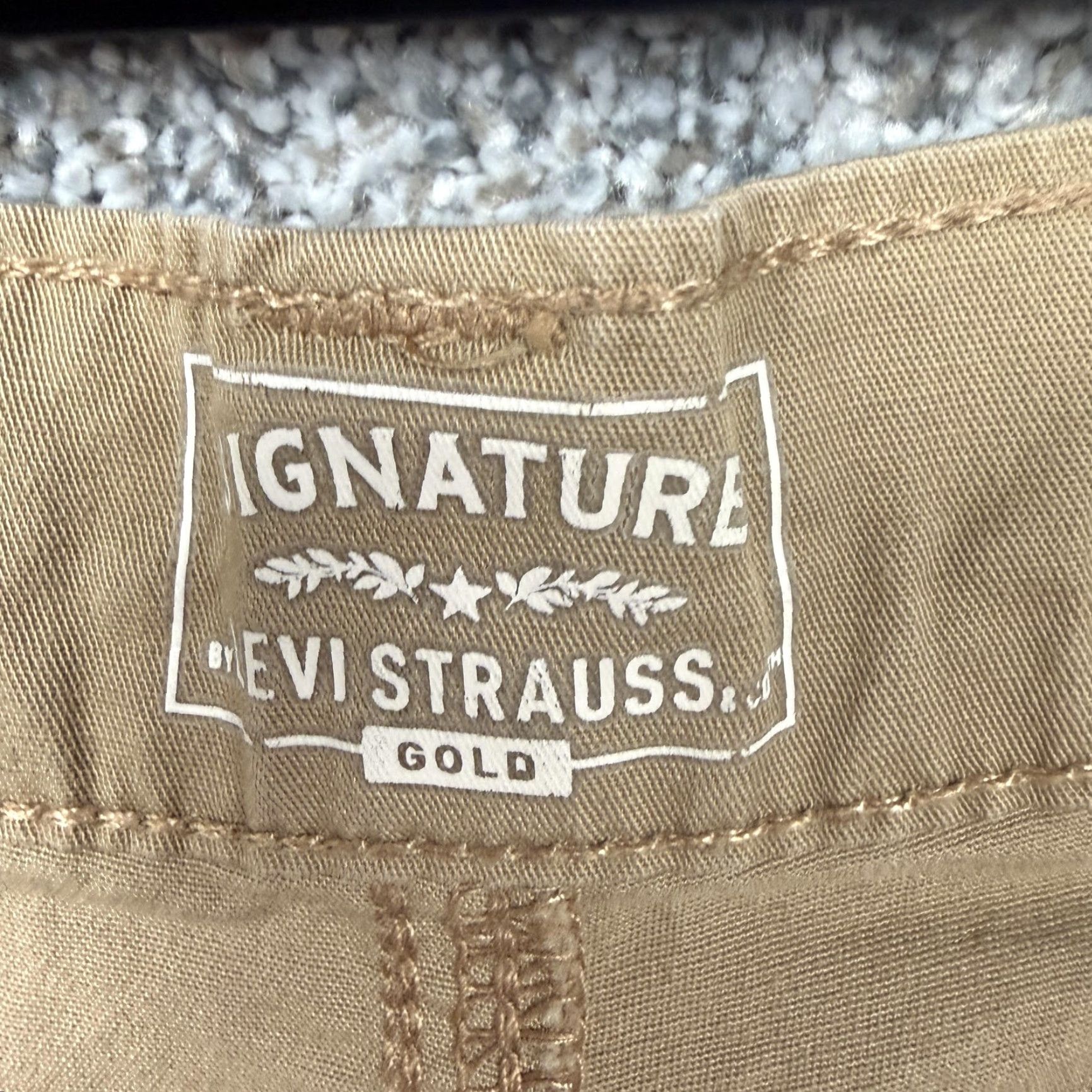 Vintage Levis Signature by Levi Strauss & Co. Gold Mens Carpenter Pants 30x27.5 Khaki Stretch Workwear Straight Leg Denim Size US 30 / EU 46 - 7 Thumbnail