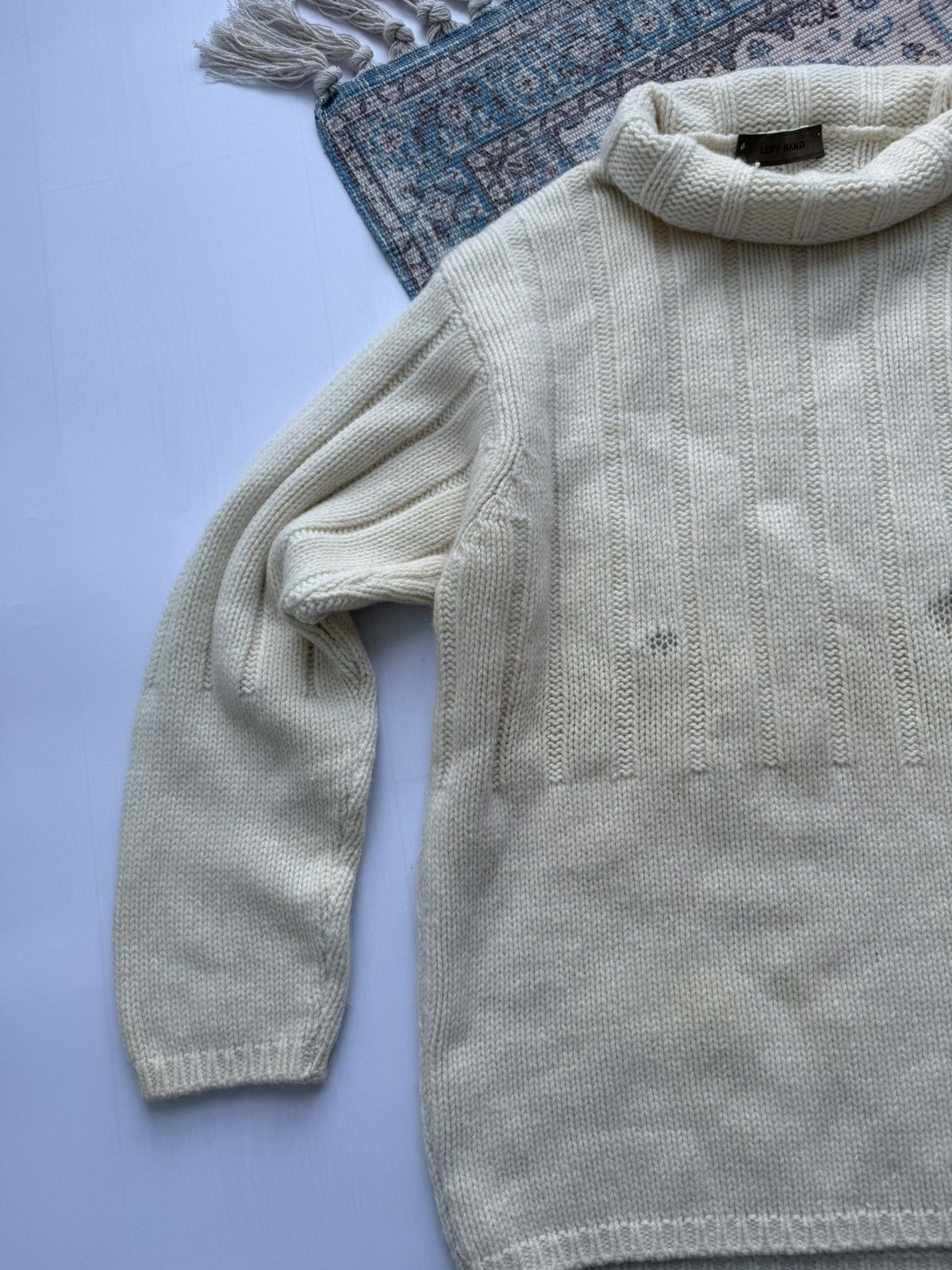 Left Hand Archive 90s Left Hand Massimo Osti Lambswool Knit Sweater Size US L / EU 52-54 / 3 - 3 Thumbnail
