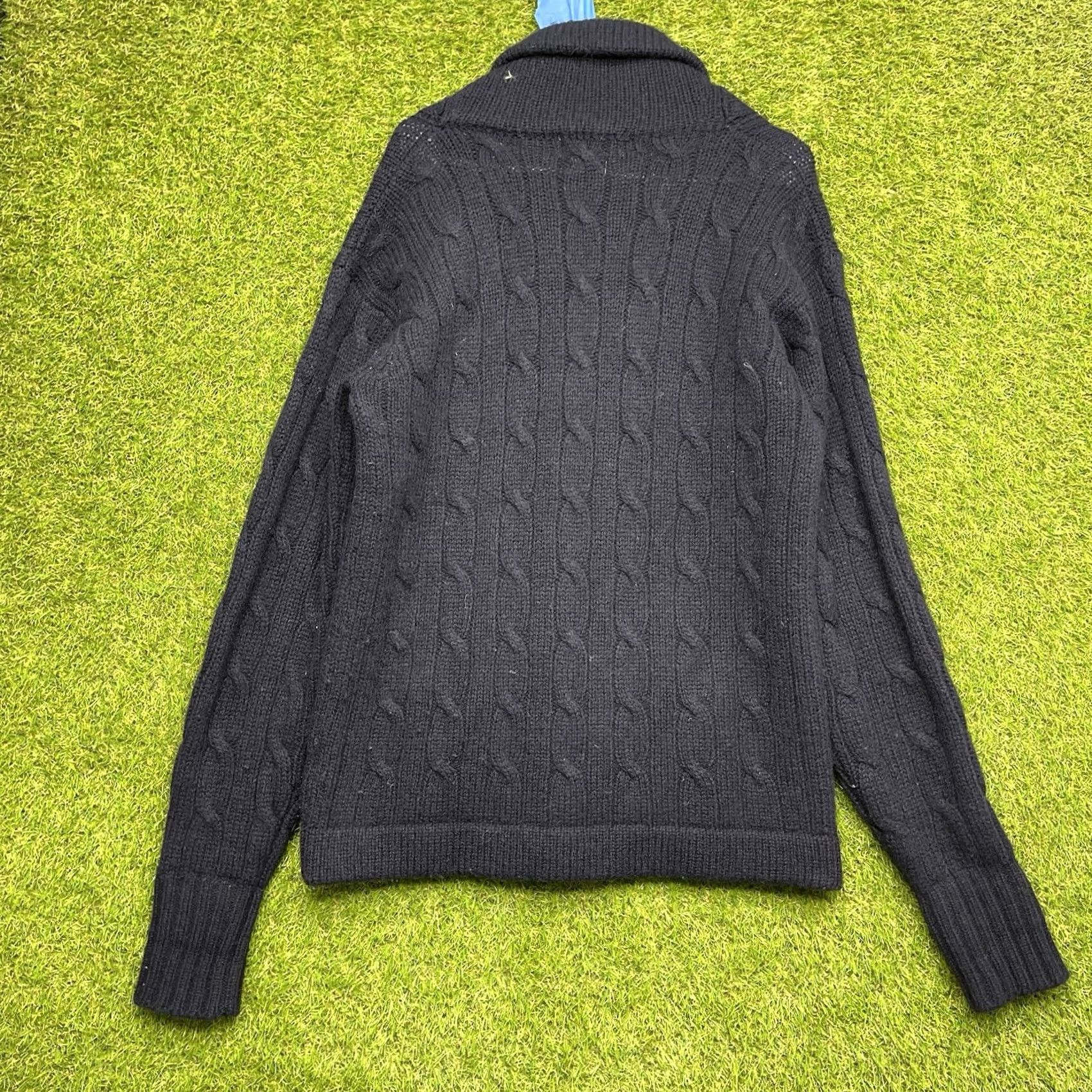 Polo Ralph Lauren VINTAGE Polo Ralph Lauren Cardigan Sweater Mens 40 Wool Cotton Shawl Collar Knit Button Blue Regular Pocketed - Size US L / EU 52-54 / 3 - 2 Thumbnail
