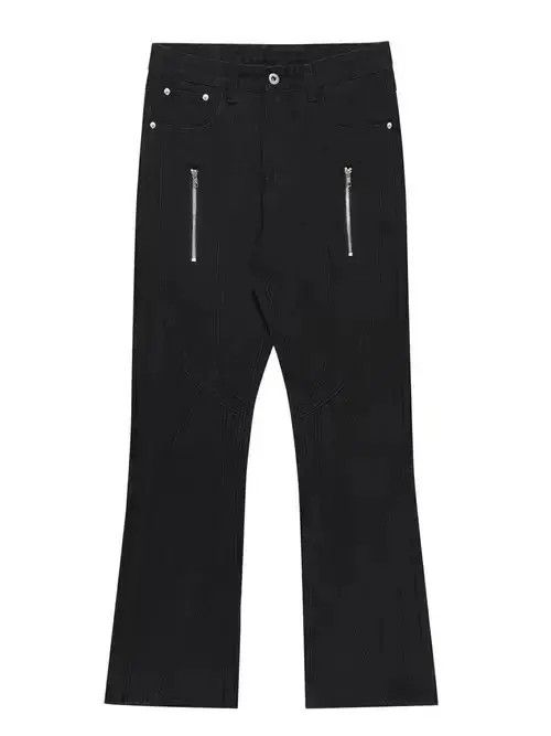 Designer × Jean patchwork utility zipper flared jeans Size US 32 / EU 48 - 4 Thumbnail