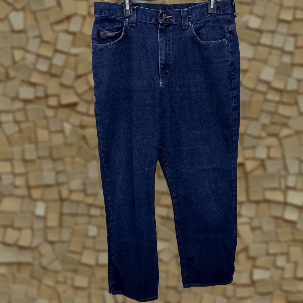 Vintage VINTAGE Riders by Lee Jeans Women Buckle Back Relaxed Fit 90s 16M Dark Wash Denim Boho Womens Size 38" / US 16 / IT 52 - 1 Thumbnail