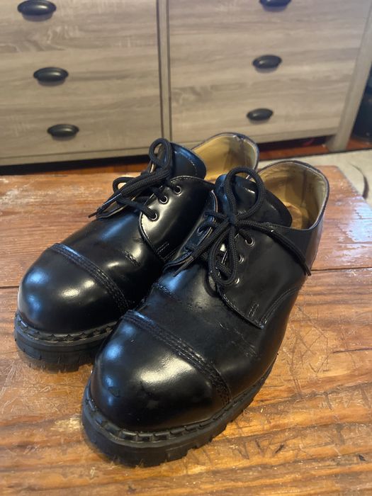 Rick Owens Black HI-shine steel toe capped Gibson shoe | Grailed