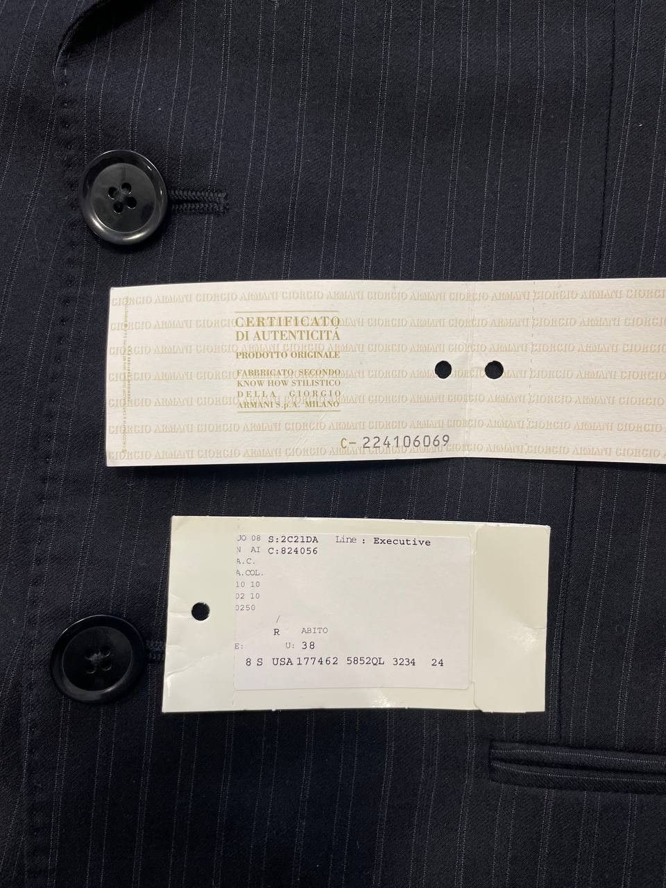 Armani Collezioni Armani Collezioni Executive Line pinstripe blazer Wool Size 38R - 12 Thumbnail