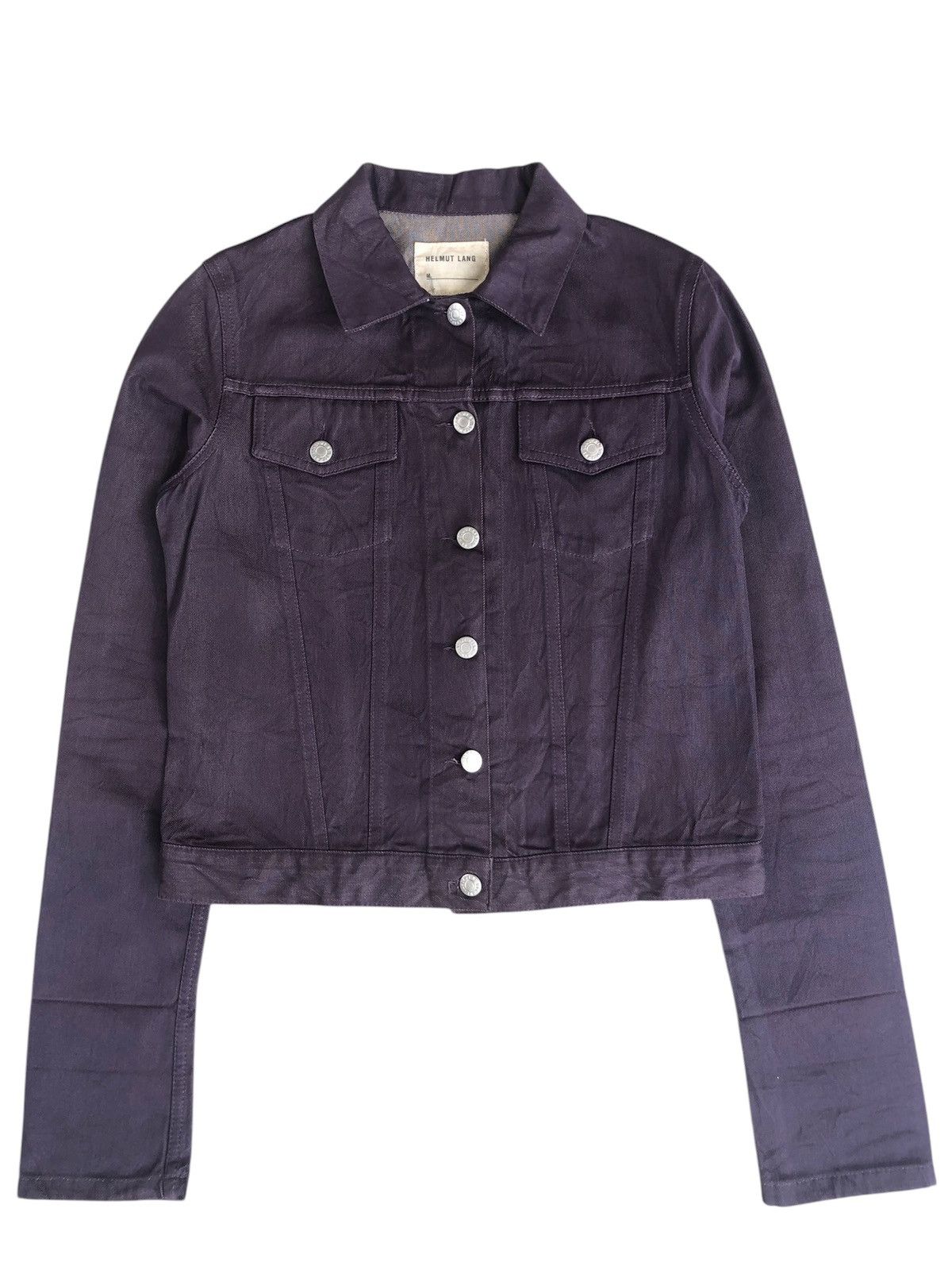 Helmut Lang 2002 Raw Silk Denim Slim Classic 2-Pocket Jacket