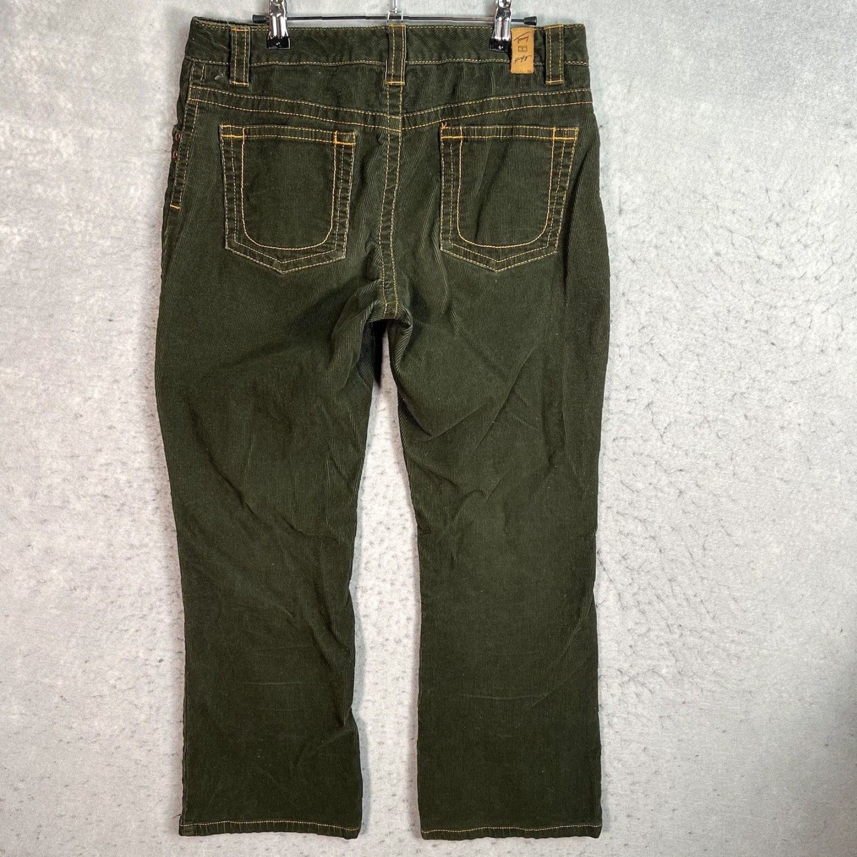 Tommy Hilfiger VINTAGE Tommy Hilfiger Women's Corduroy Pants 2000s Y2K Hipster Bootcut 10P Green Size 32" / US 10 / IT 46 - 2 Thumbnail
