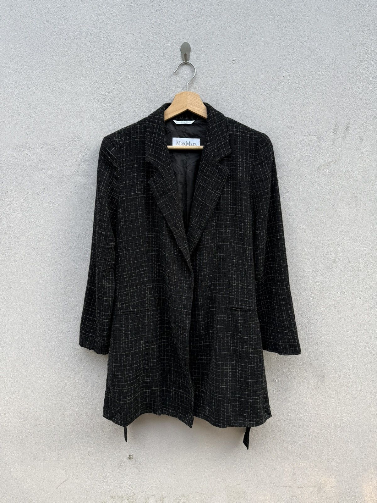 Max Mara MAX MARA Virgin Wool Tweed Long Jacket “Made in ITALY” Size XS / US 0-2 / IT 36-38 - 1 Thumbnail