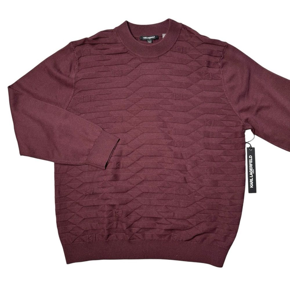 Karl Lagerfeld NWT New $99 Karl Lagerfeld Paris Crewneck Wine Sweater Size Size US XXL / EU 58 / 5 - 2 Thumbnail