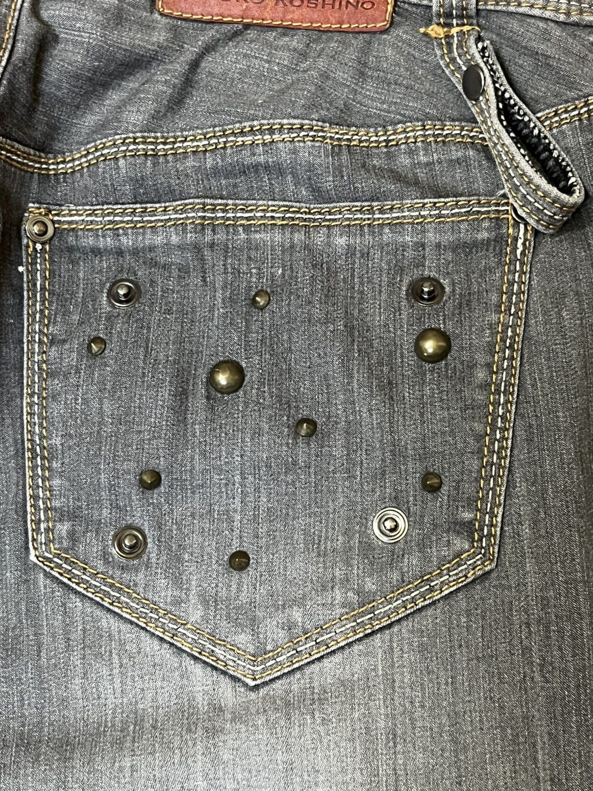 Hiroko Koshino Homme JAPANESE CULTURE “HIROKO KOSHINO” WITH STUDDED FLARED JEANS Size US 29 - 8 Thumbnail