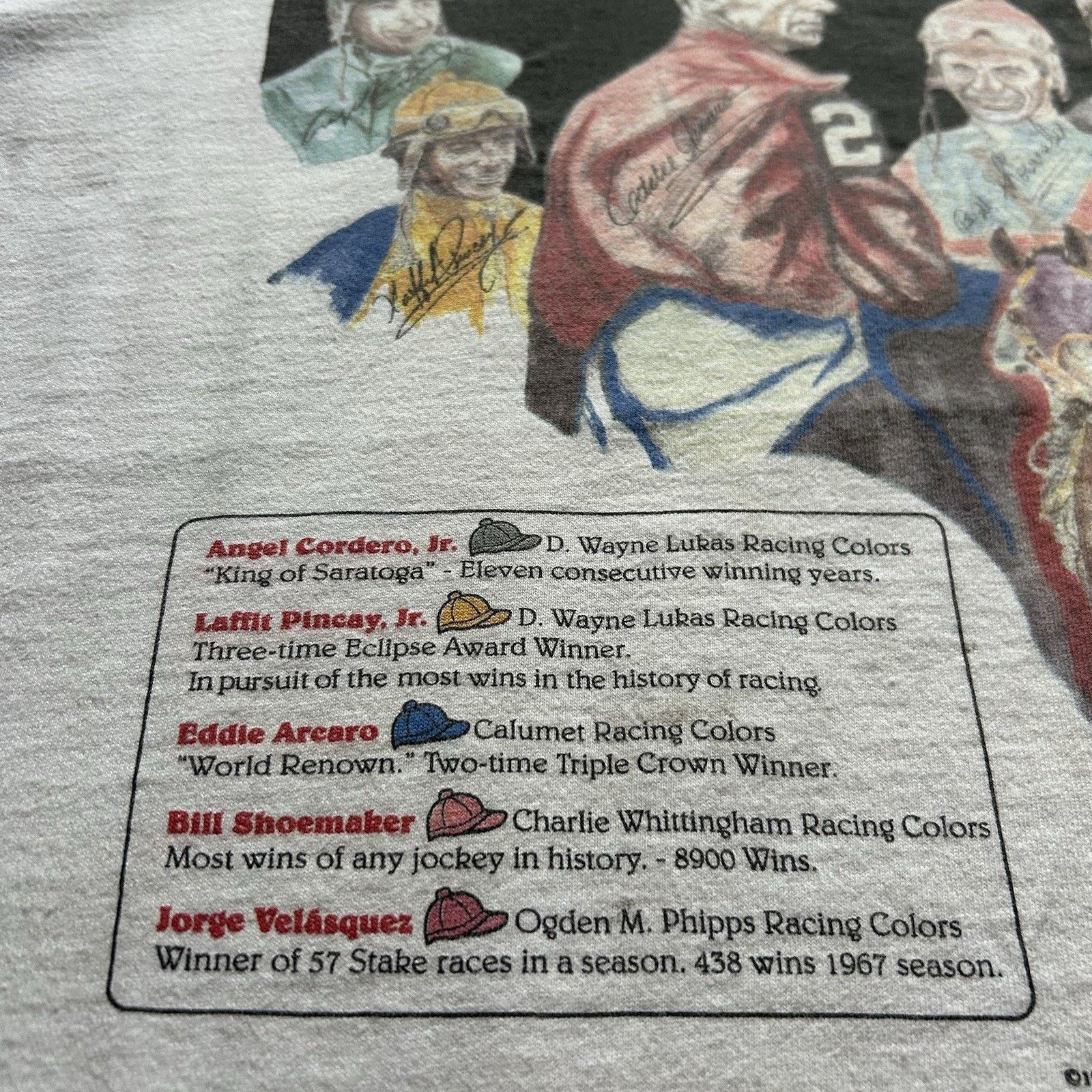 Fruit Of The Loom × Vintage Vintage Horse Racing Legends T Shirt 2XL Fruit Of The Loom Size US XXL / EU 58 / 5 - 5 Thumbnail