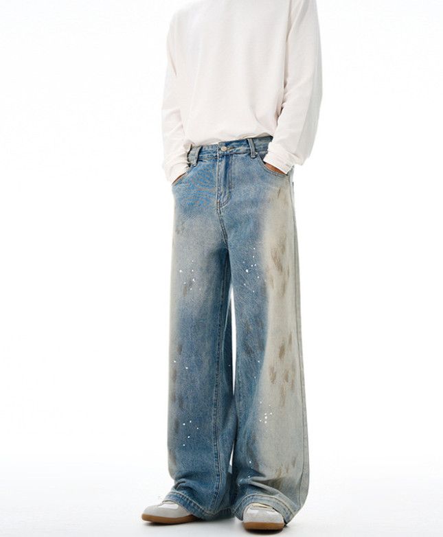 Japanese Brand American high street men's washed retro splatter paint jeans Size US 32 / EU 48 - 3 Thumbnail