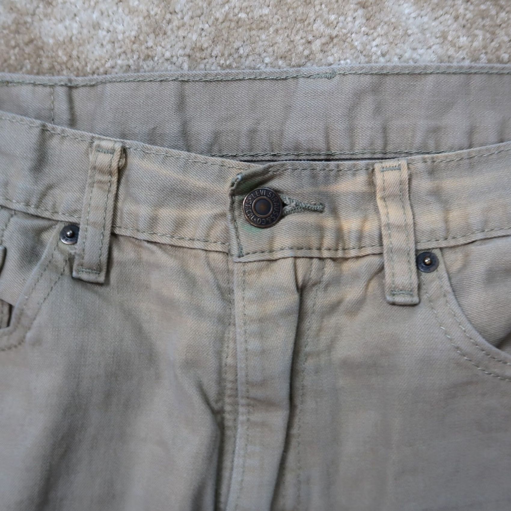 Levi's Levi's 505 Regular Fit Jeans Men 36x30 Beige Denim Straight Size US 36 / EU 52 - 4 Thumbnail