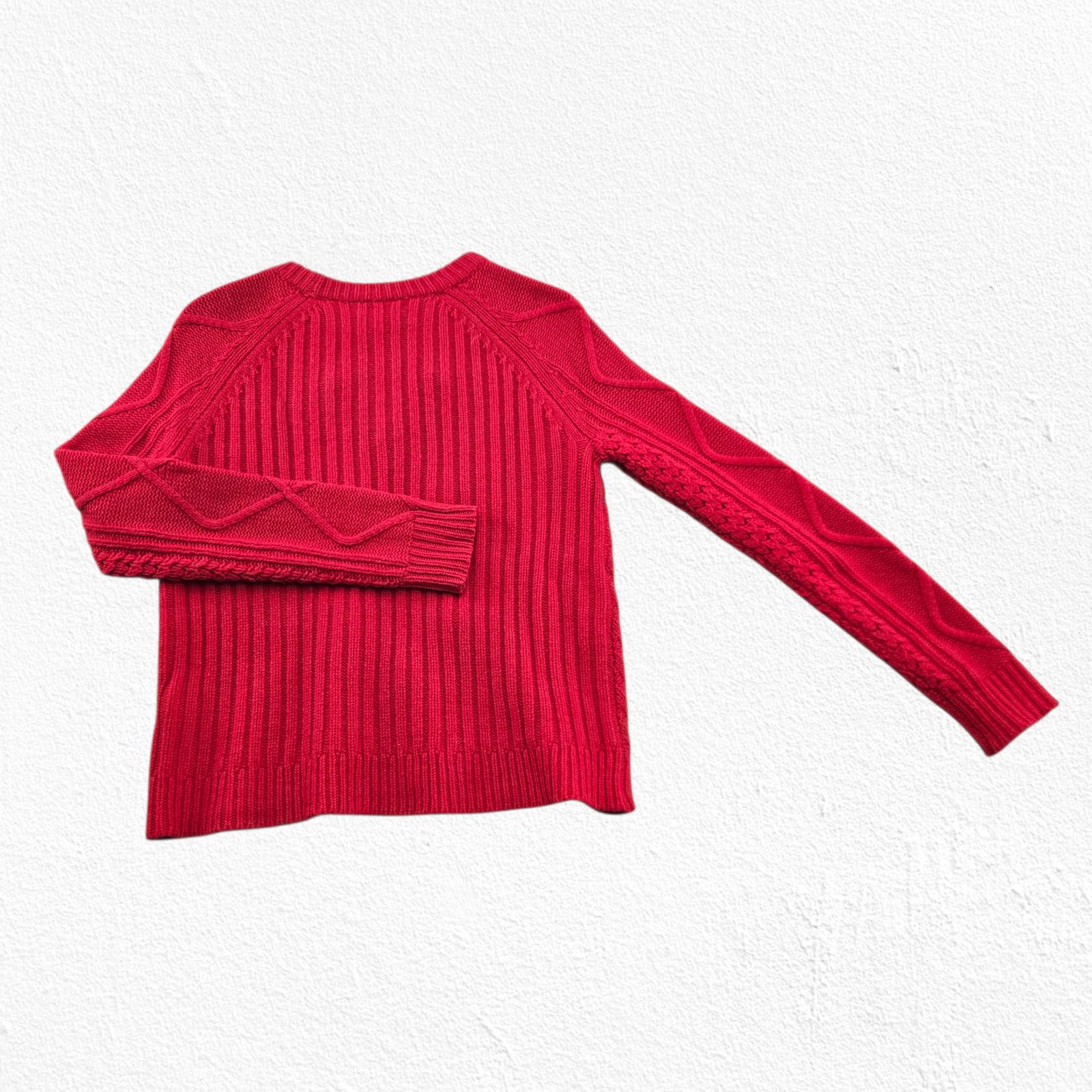 J.Crew J.Crew Red Wool Cable Knit Bobble Sweater Size XXS Size XXS / US 00 / IT 34 - 8 Thumbnail