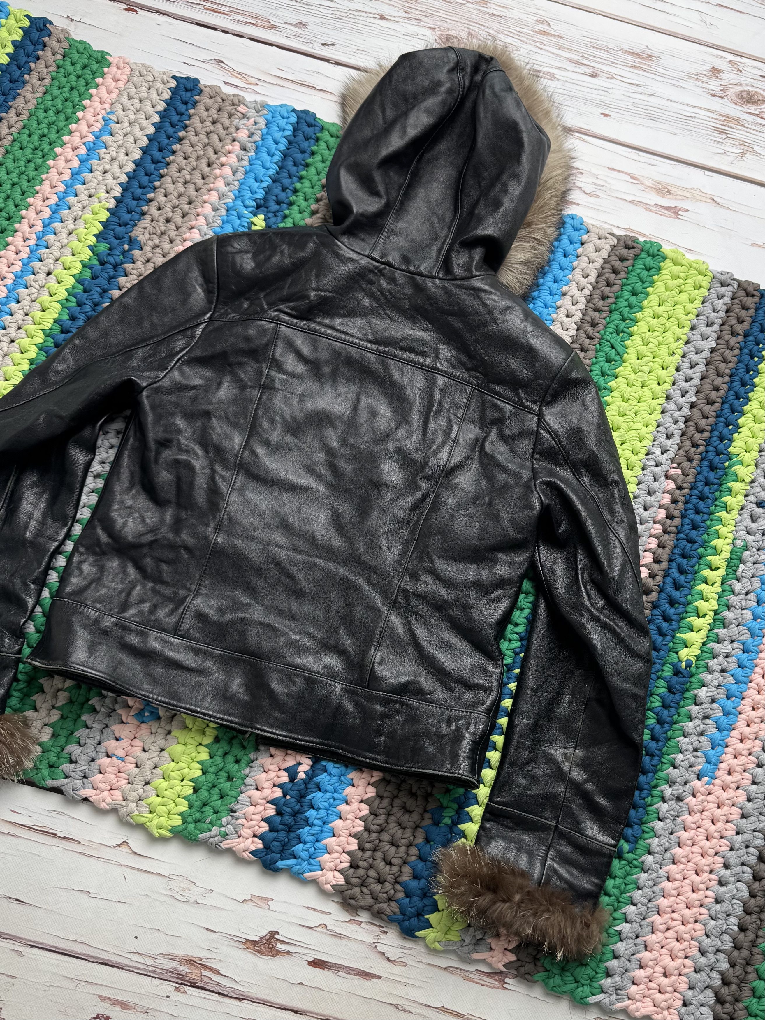 Vintage Vintage Leather Cropped Jacket With Real Fur (D15)(D10) Size L / US 10 / IT 46 - 22 Thumbnail