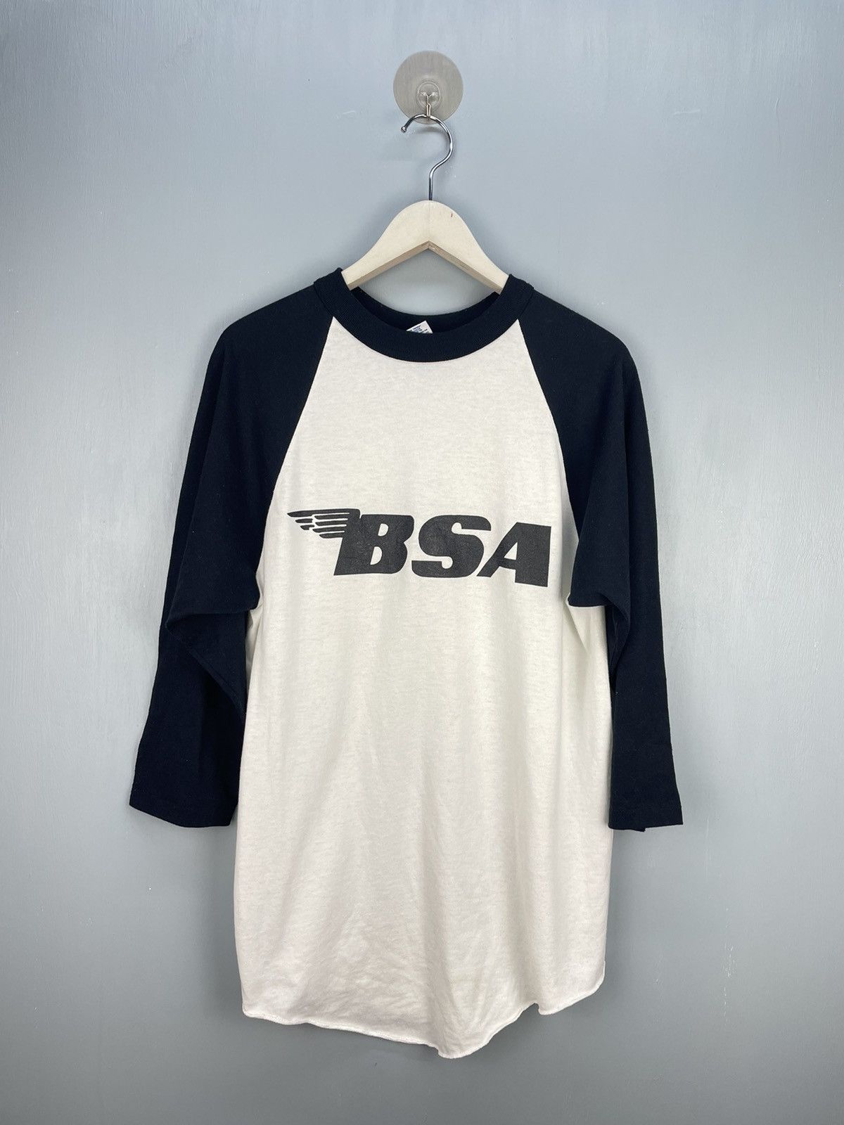 Vintage Vintage 90s BSA motorcycle logo raglan jersey Size US M / EU 48-50 / 2 - 1 Thumbnail