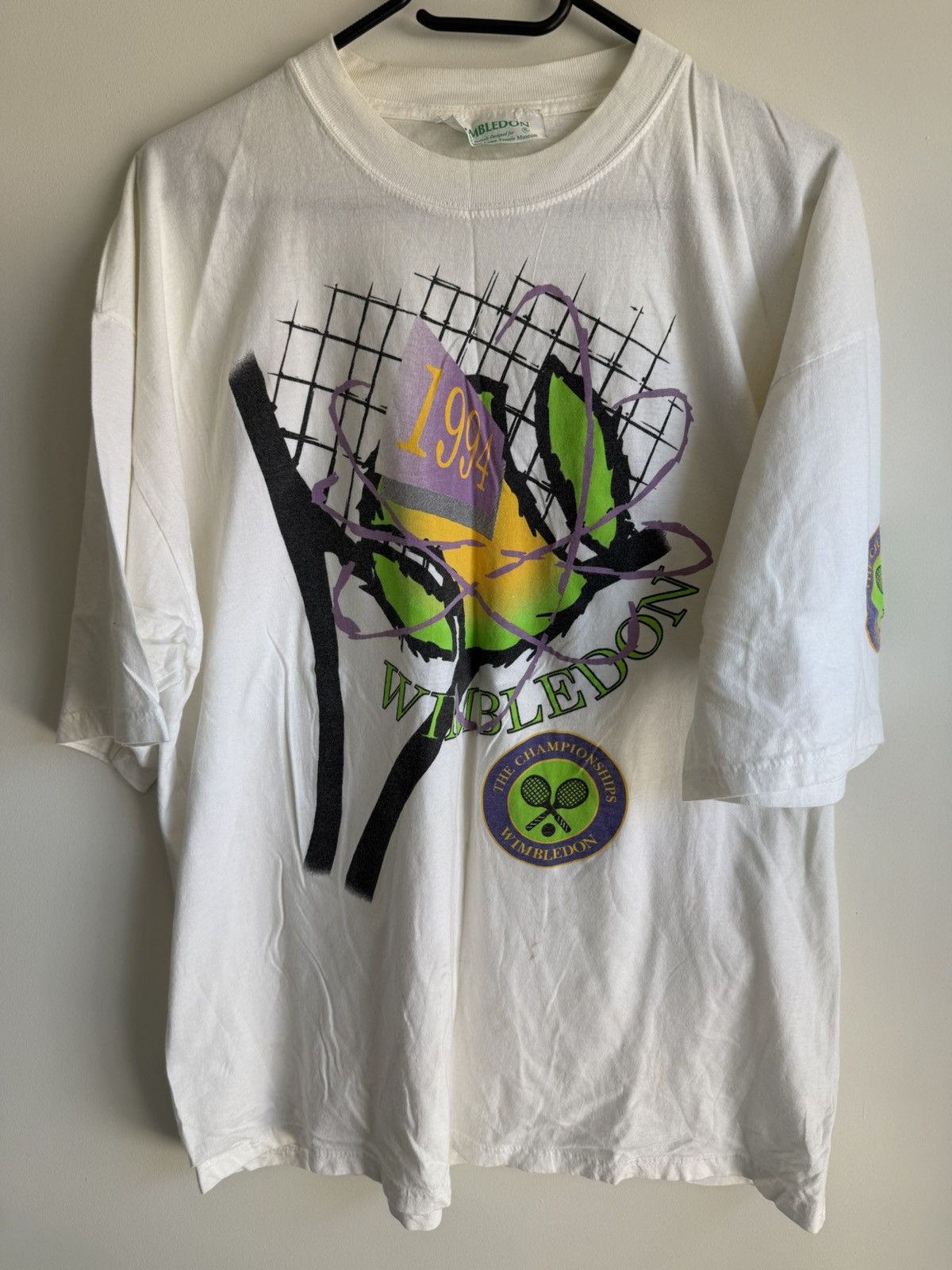 Vintage vintage white tshirt wimbledon 1994 Size US XL / EU 56 / 4 - 1 Thumbnail