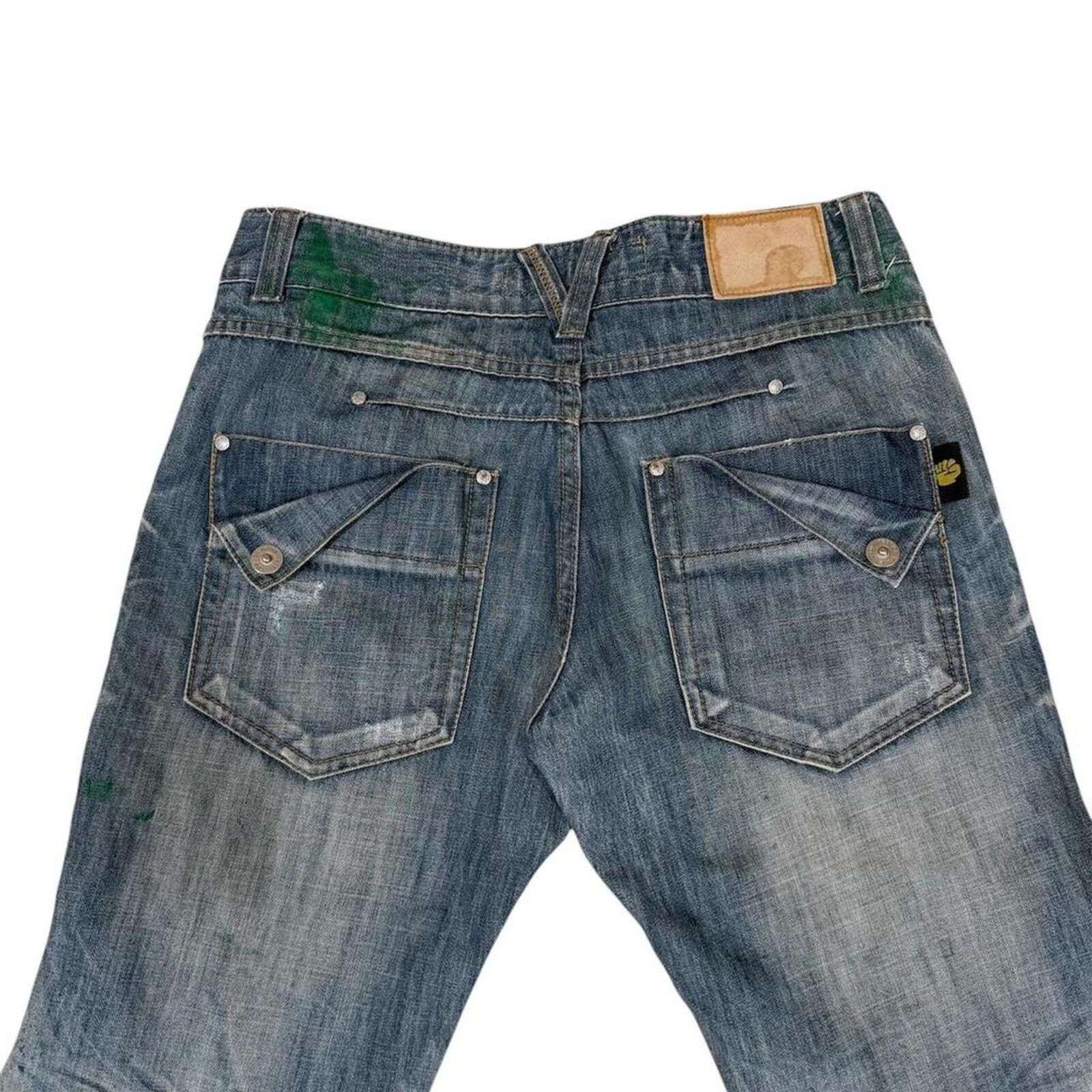 Other Y2K Style Kesson blue jeans with green paint splatter Size US 32 / EU 48 - 4 Thumbnail