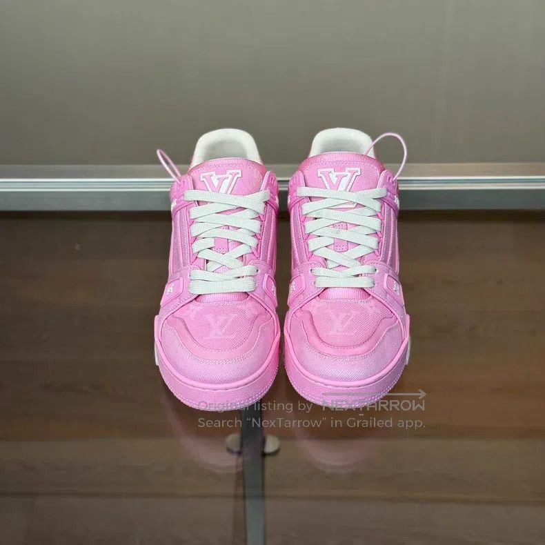 Louis Vuitton Louis Vuitton TRAINER 25 New Pink Denim shoes Size US 6.5 / IT 36.5 - 2 Thumbnail