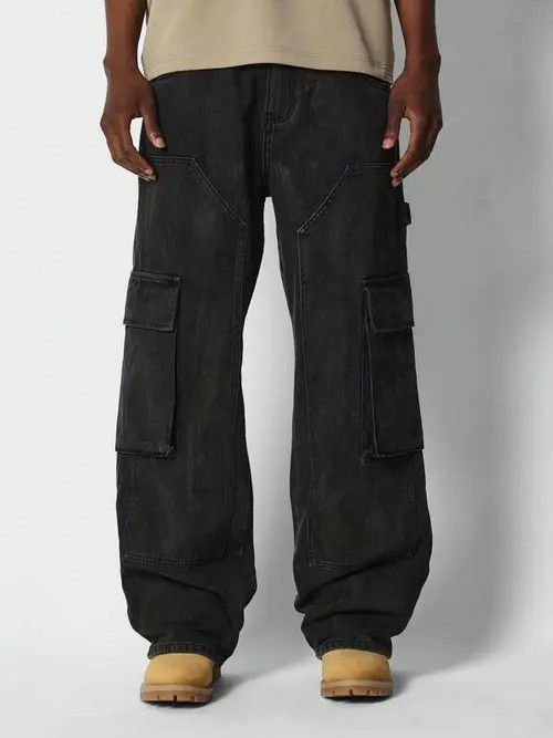 Jean Cargo Jeans Denim Baggy Washed Size US 32 / EU 48 - 2 Thumbnail