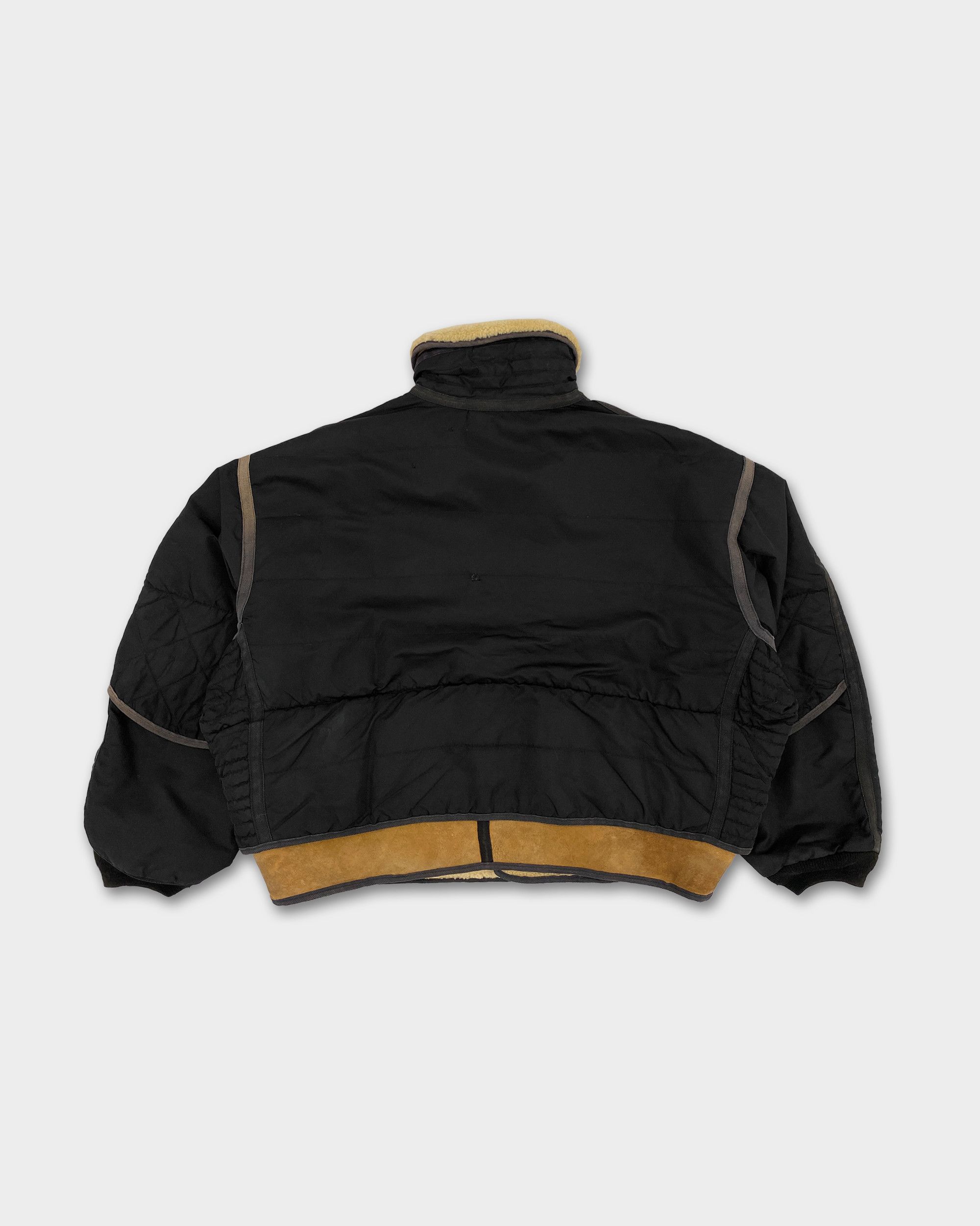 Chevignon 1980s Cosmos Nylon Leather Obersized Flight Jacket Size US XXL / EU 58 / 5 - 4 Thumbnail