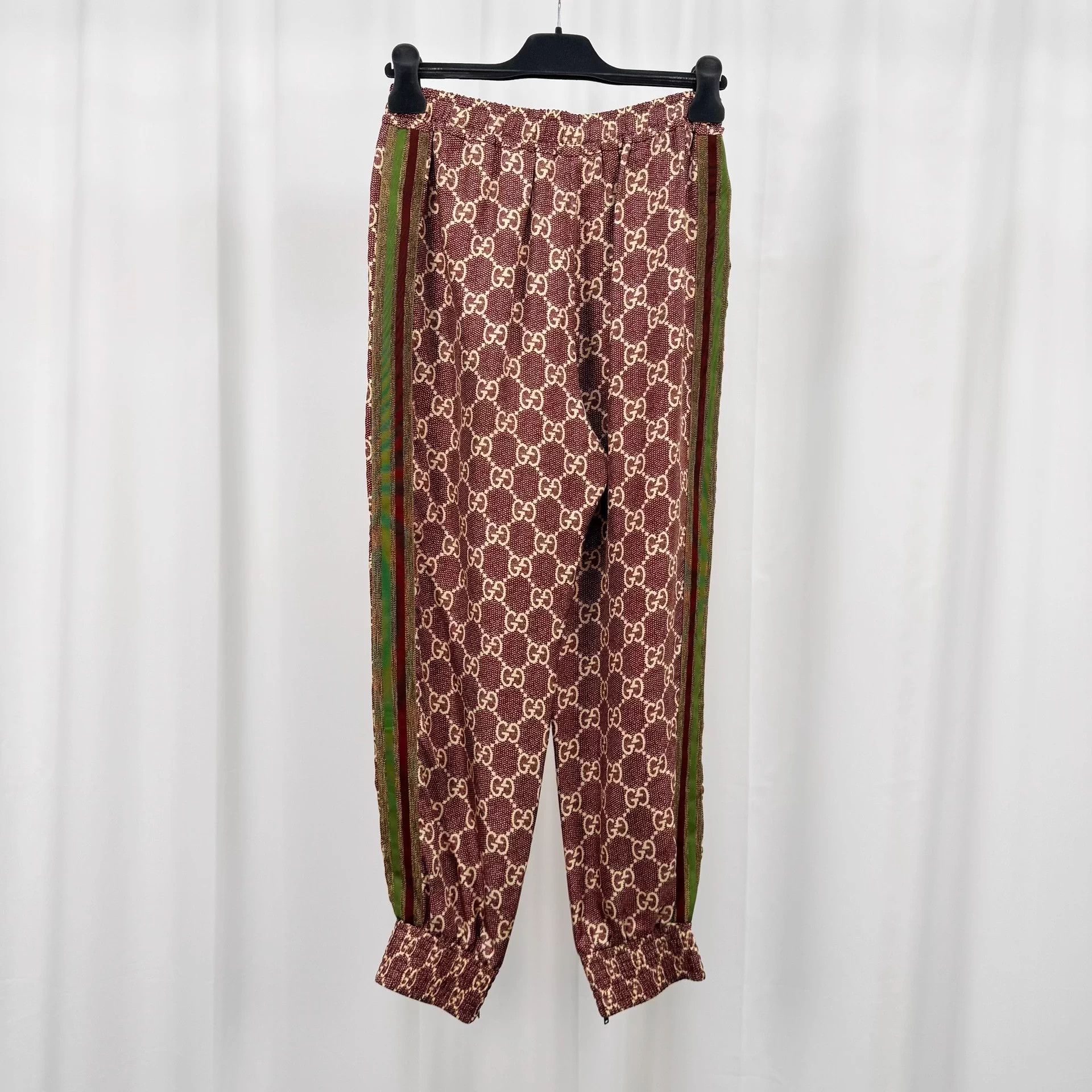 Gucci Gucci all over GG webbing silk pants M new Size 31" - 2 Thumbnail