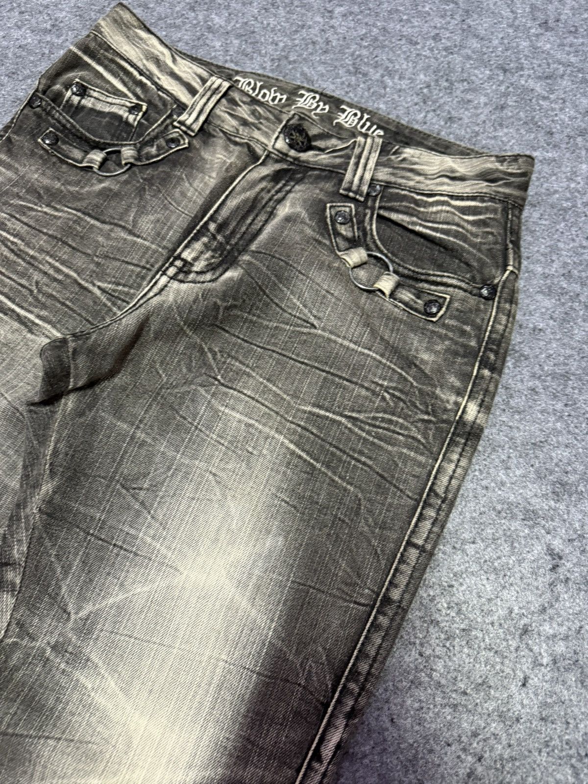 Japanese Brand × LOWBOX Blow By Blue Japan Paint Splatter Shadow Wash Jeans Size US 30 / EU 46 - 3 Thumbnail