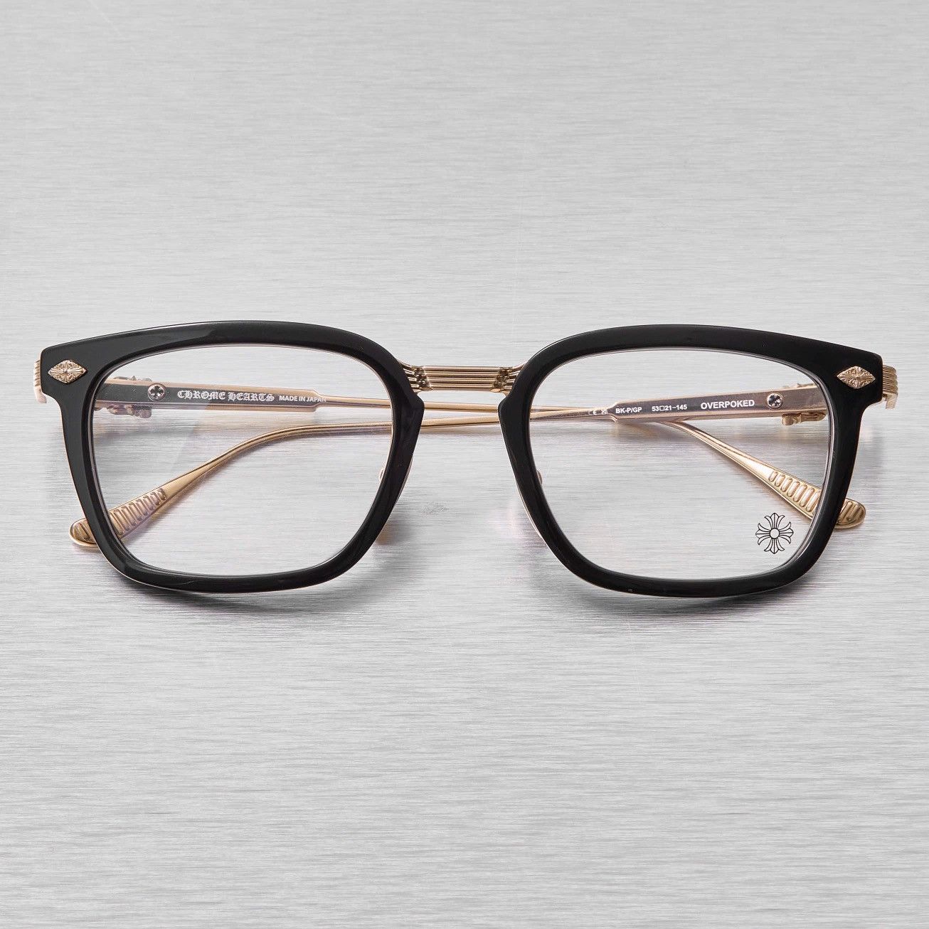 Chrome Hearts CHROME HEARTS OVERPOKED BLACK-PLASTIC/ GOLD PLATED GLASSES Size ONE SIZE - 6 Thumbnail