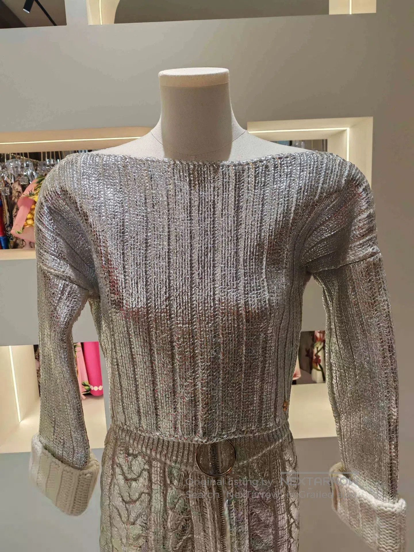 Balmain Balmain Silver Sequin Knit Set. Size XS / US 0-2 / IT 36-38 - 2 Thumbnail