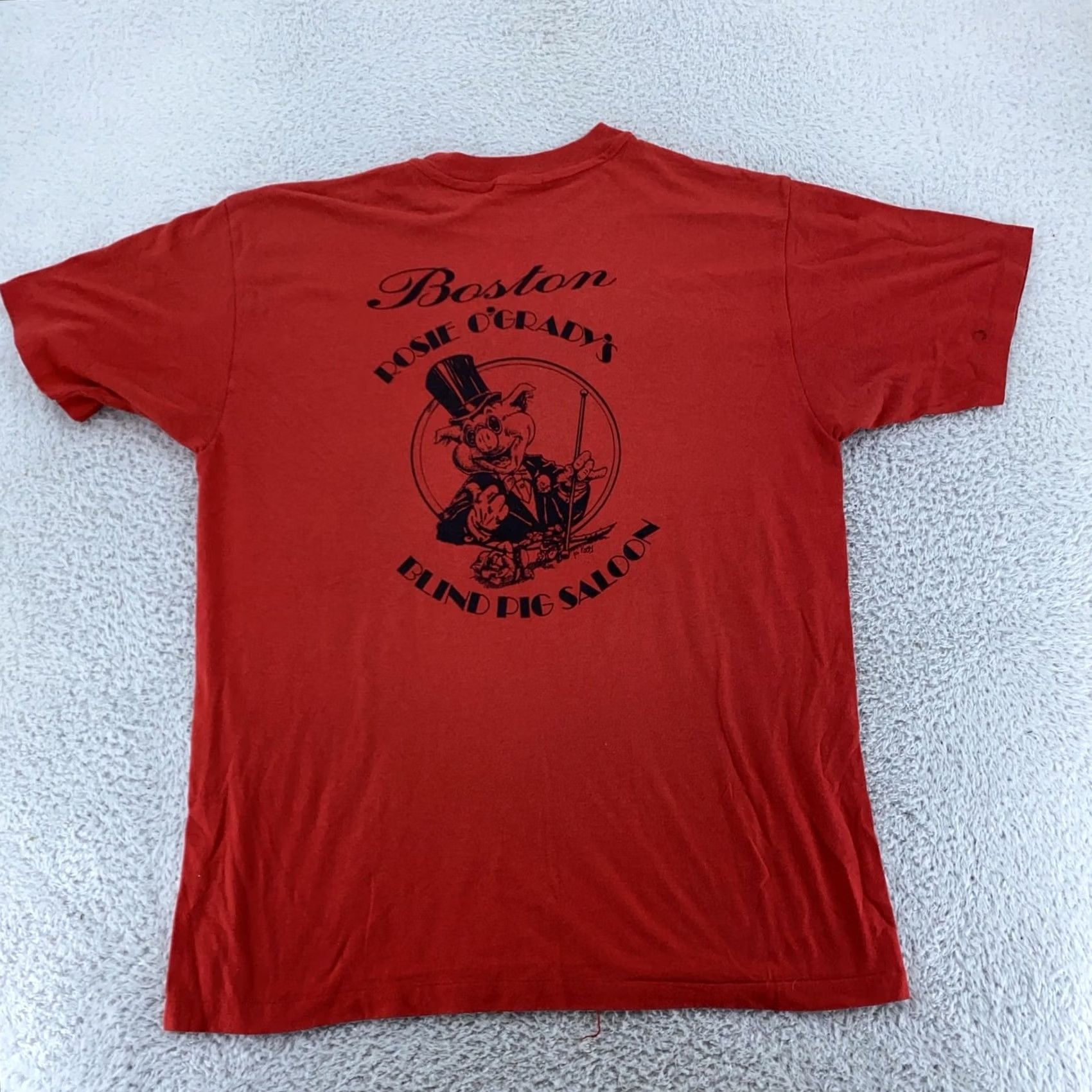 Hanes VINTAGE Rosie O'Grady's Blind Pig Saloon Shirt Mens L/XL Boston Bar Tee Hanes Red Short Sleeve Graphic Print Double-Sided 80s Size US L / EU 52-54 / 3 - 5 Thumbnail