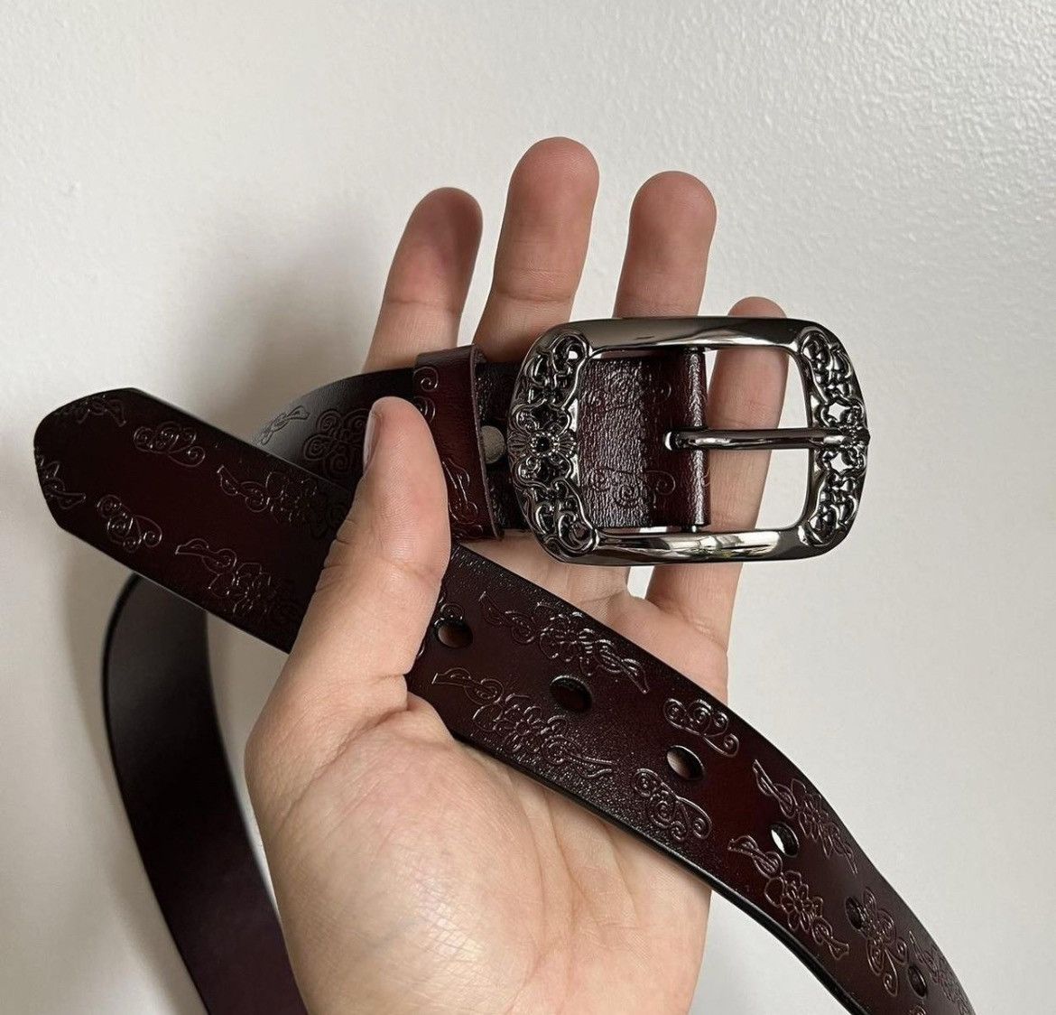 Cowboy Equipment × Vintage vintage style brown american western floral design belt Size ONE SIZE - 6 Thumbnail