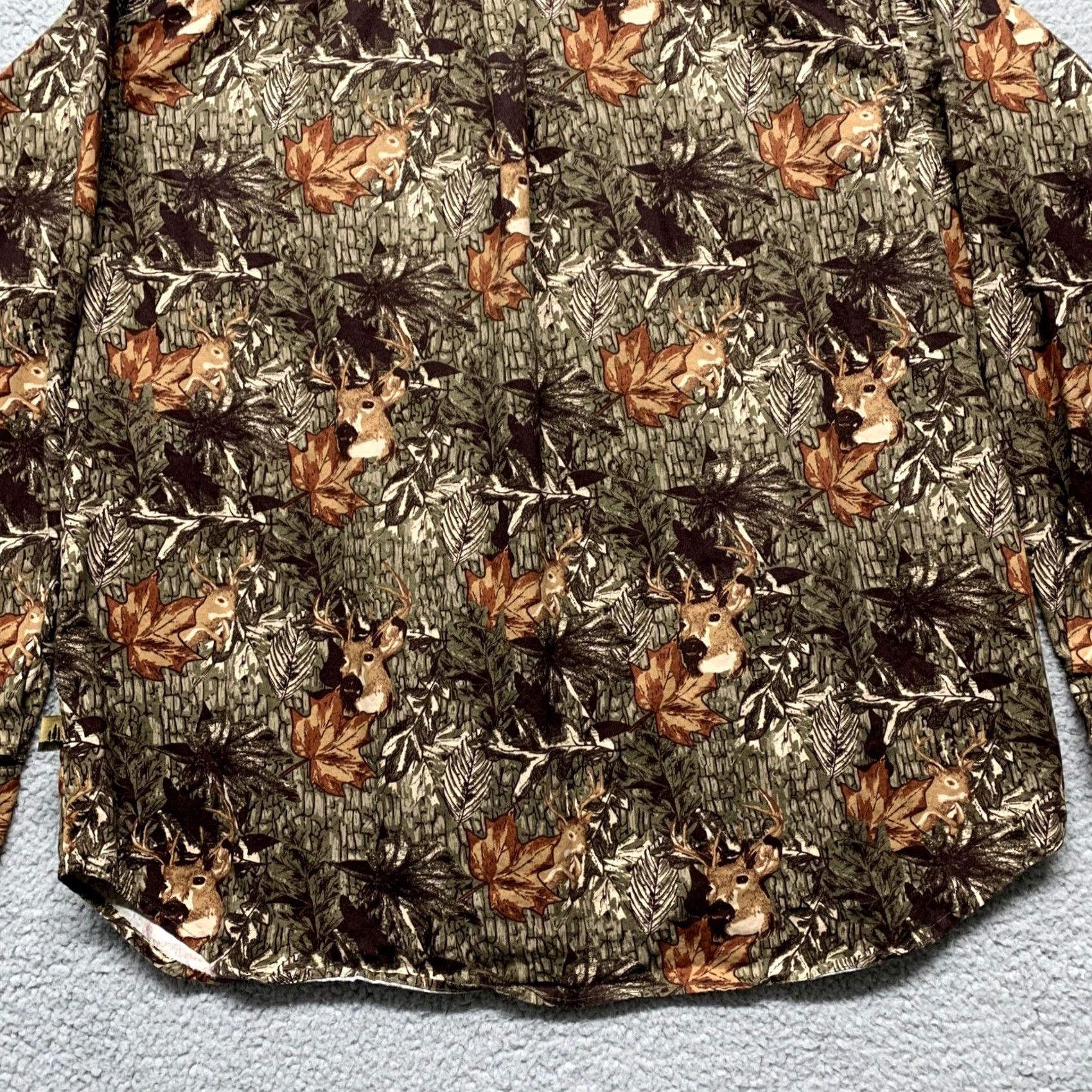 Vintage Field Tested Outdoor Life Men’s Shirt XL Button Brown Green Deer Leaves Camo Size US XL / EU 56 / 4 - 6 Thumbnail
