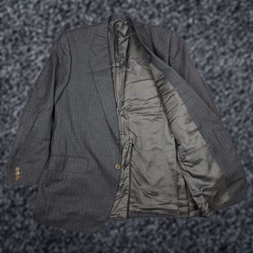 Ermenegildo Zegna Ermenegildo Zegna Blazer Jacket Men's 44 Gray Pin Stripe Wool Regular Single-Breasted blazer, Wool, Dry Clean Only, Men Size 44R - 1 Thumbnail