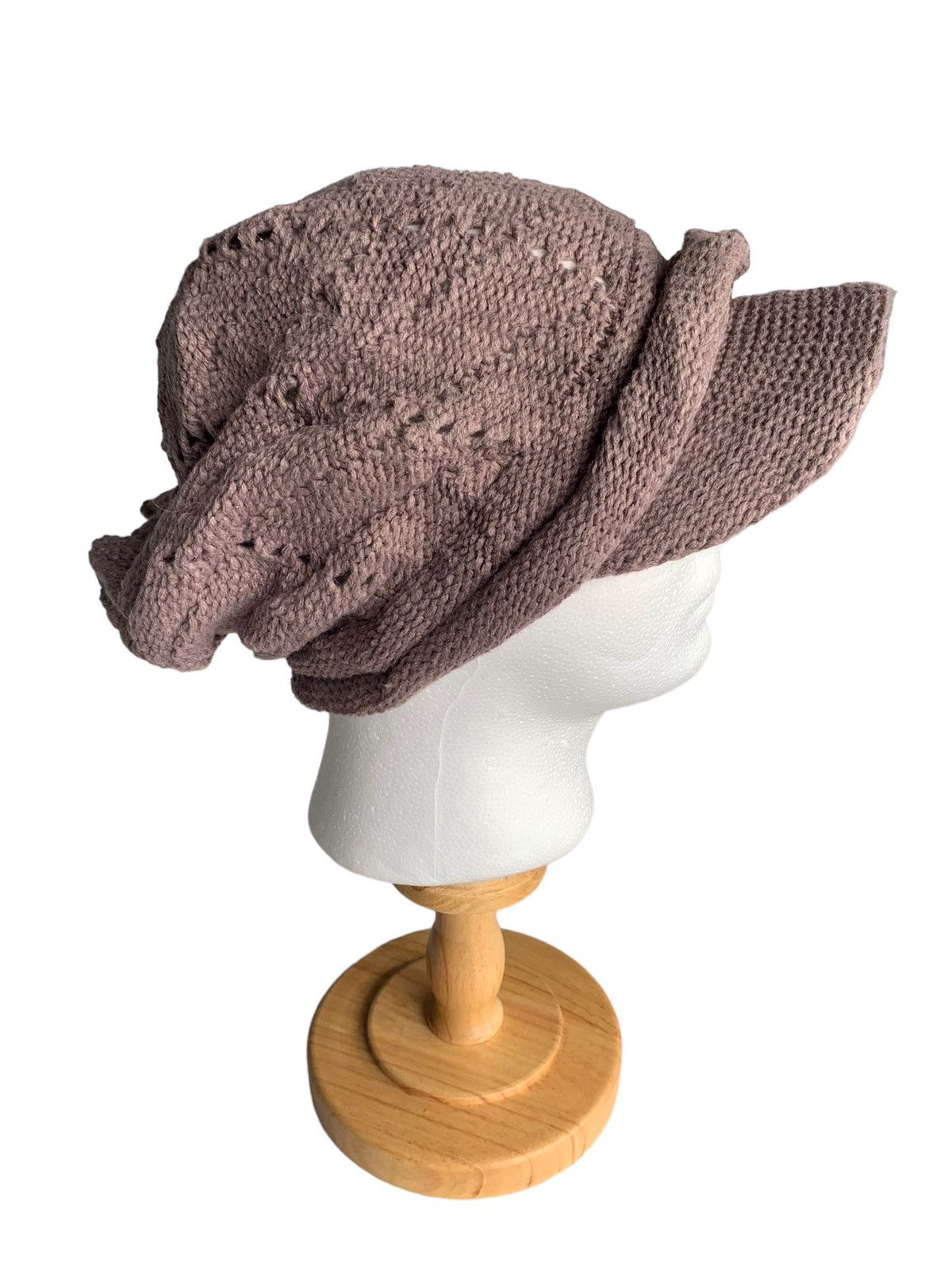 Japanese Brand Slouchy Beanie Hat with Brim And Small Badge Size ONE SIZE - 3 Thumbnail