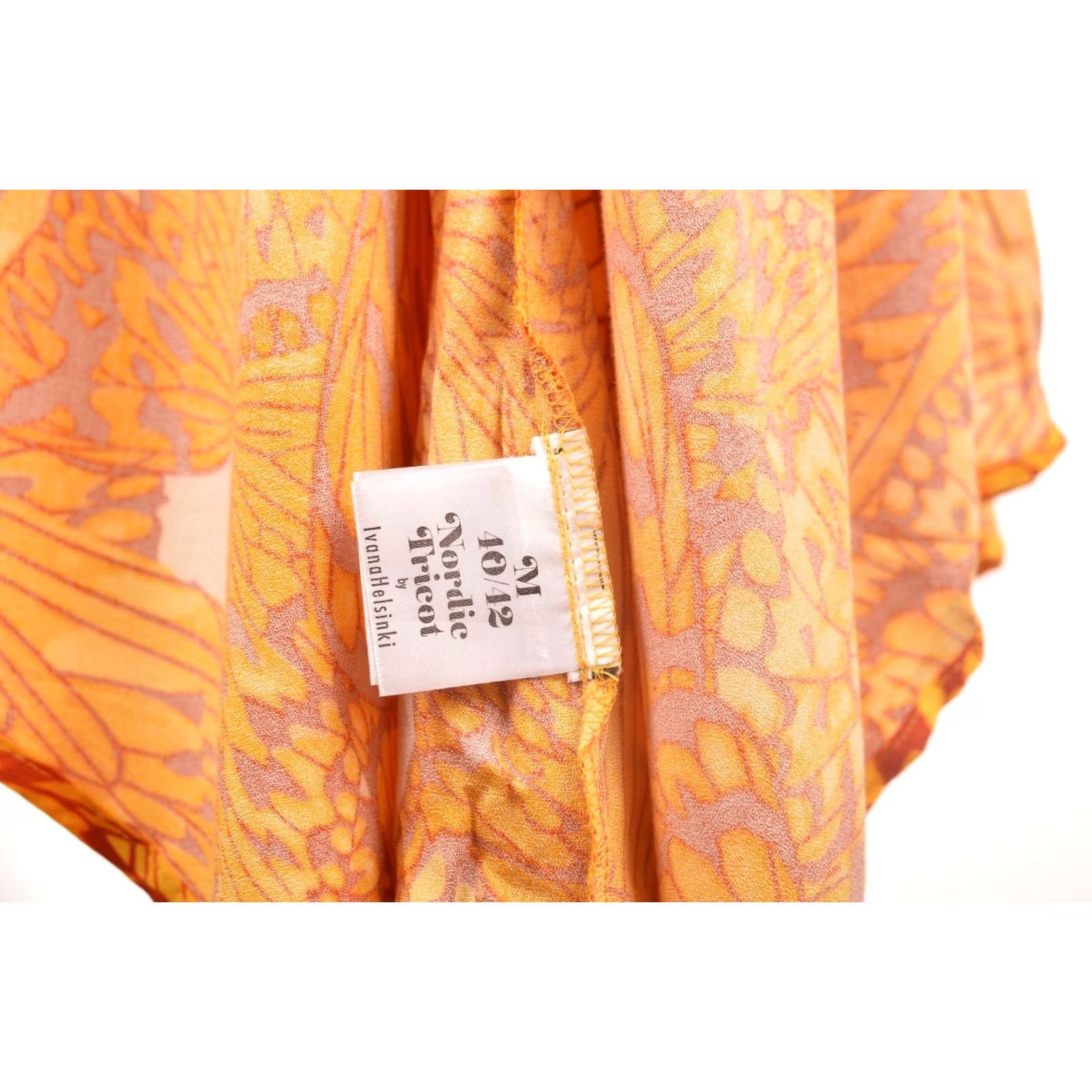 Vintage Ivana Helsinki Nordic Tricot Butterfly Pattern Viscose Dress M Women Yellow A-Line Long Dress Size M / US 6-8 / IT 42-44 - 7 Thumbnail
