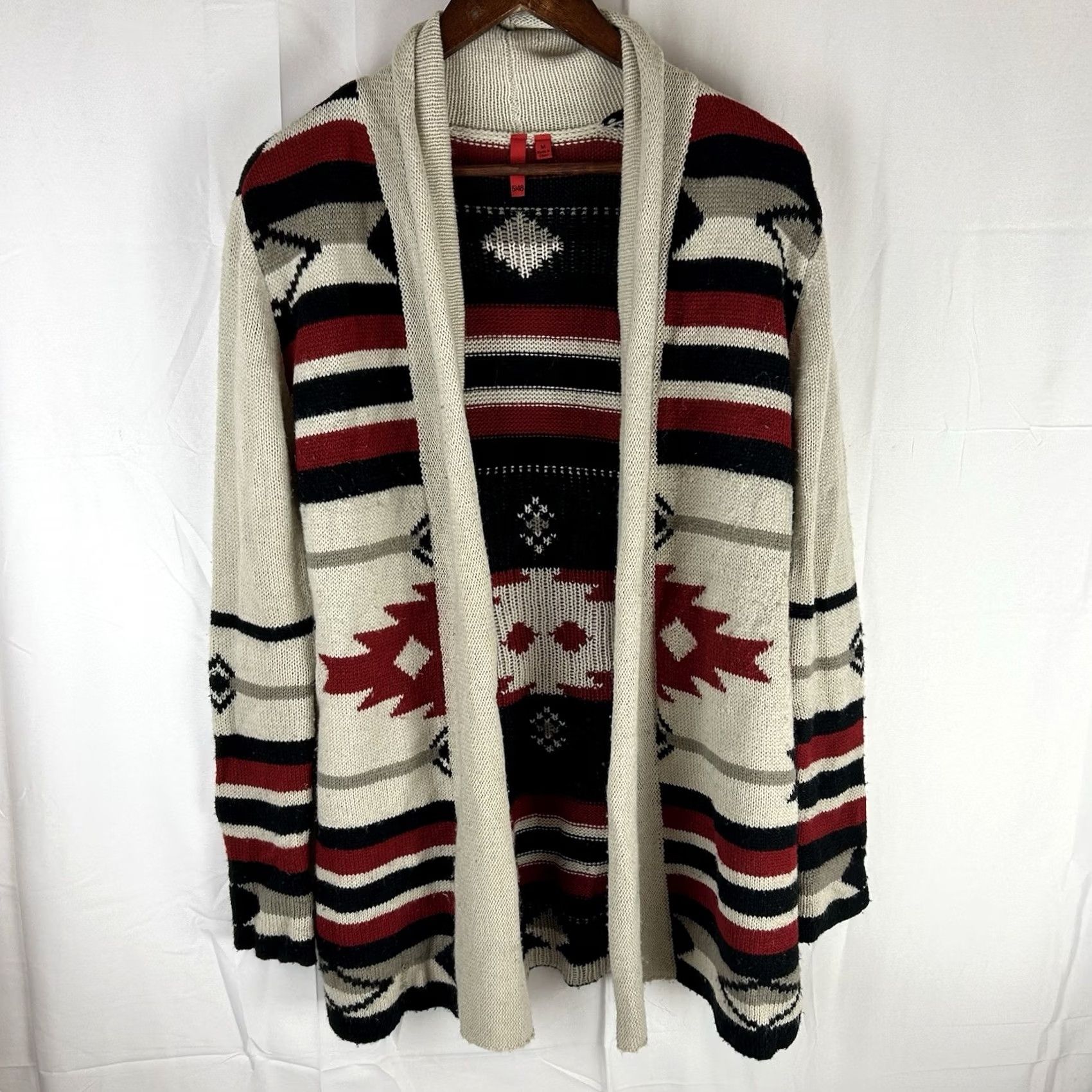 Saks Fifth Avenue Saks Fifth Avenue Sweater Cardigan Womens Medium Acrylic Wool Aztec Boho Multicolor Long Sleeve Size M / US 6-8 / IT 42-44 - 2 Thumbnail