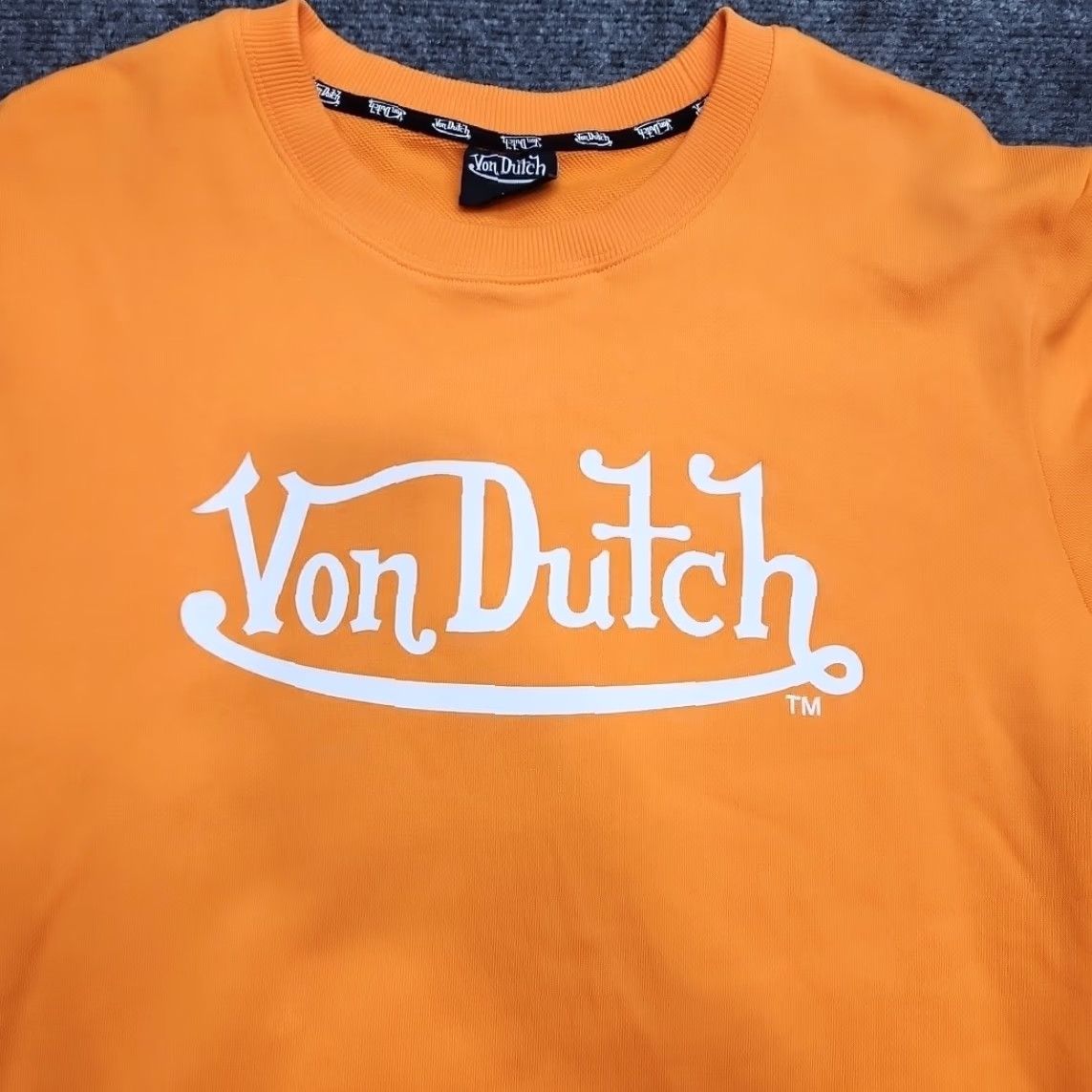 Von Dutch Von Dutch Shirt Men XL Orange Front & Back Print Crew Neck Long Sleeve T-Shirt Size US XL / EU 56 / 4 - 7 Thumbnail